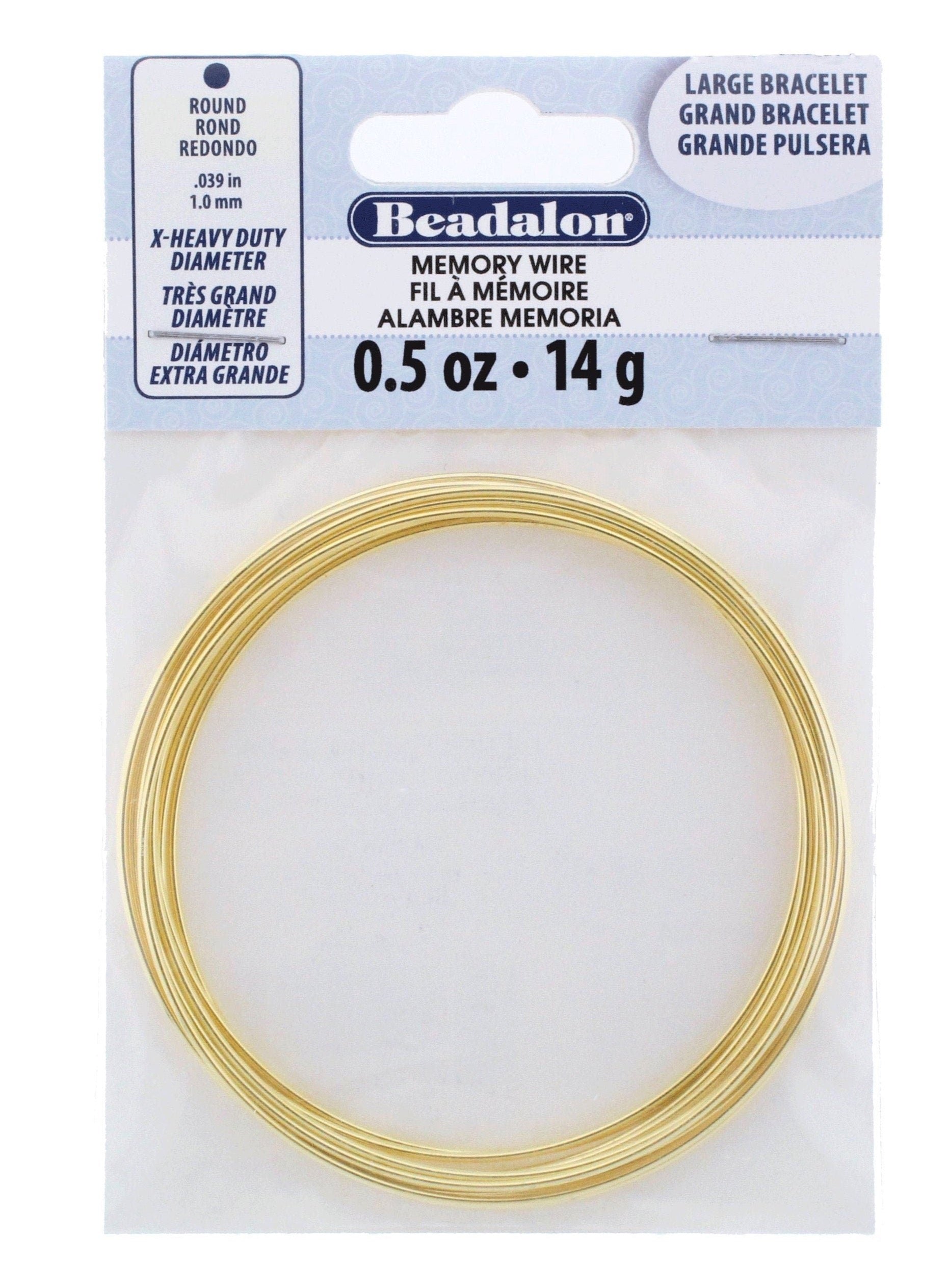 Beadalon Memory Wire Gold Extra Heavy Duty Large Bracelet 0.50 oz (1mm .039in)