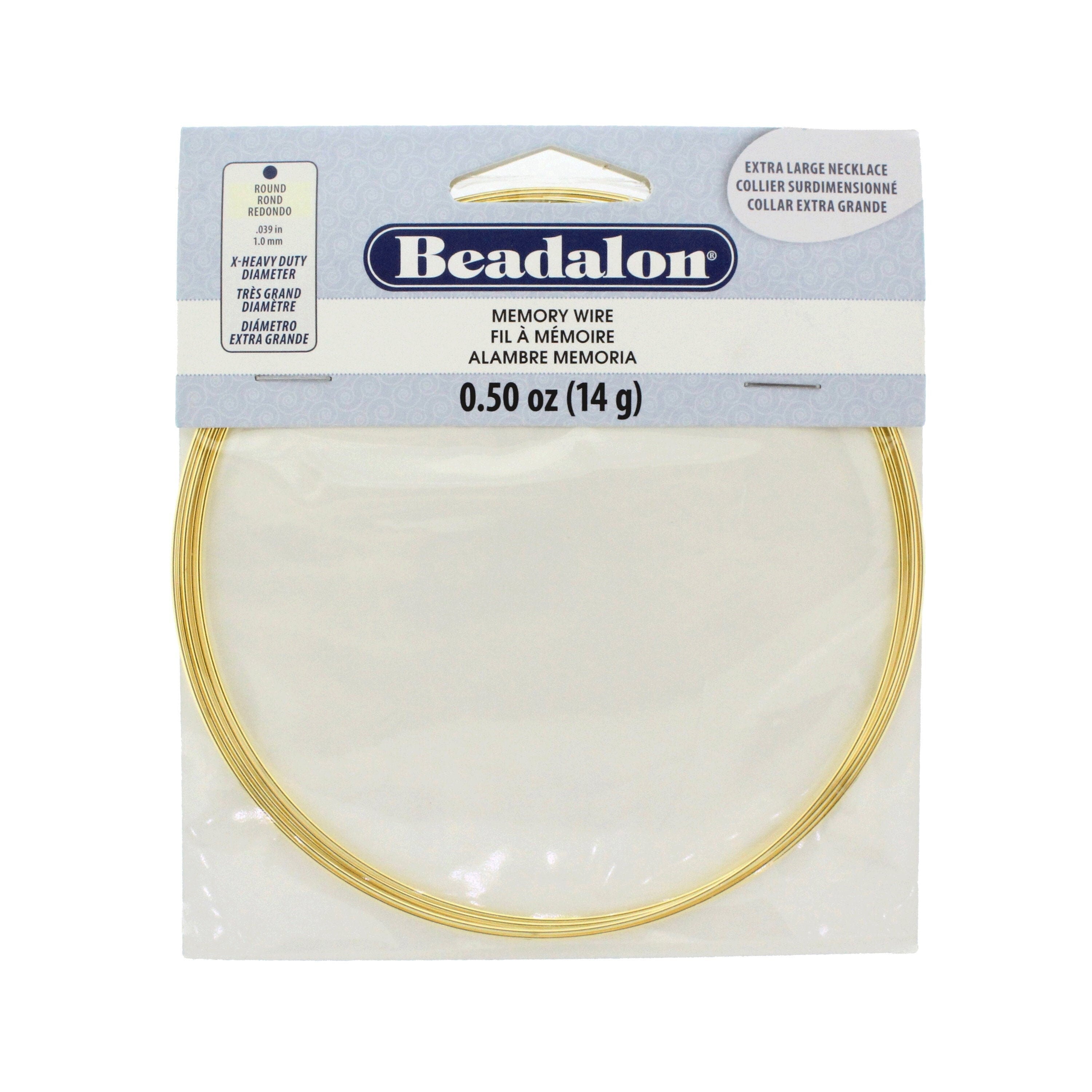 Beadalon Memory Wire Gold Extra Large Necklace 0.50 oz (1mm .039in)