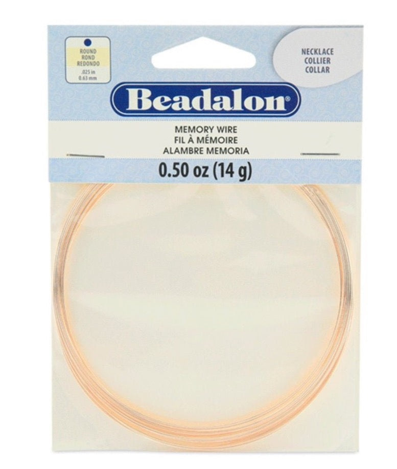 Beadalon Rose Gold Memory Wire Necklace 0.5 oz - (.025") Steel Memory Wire