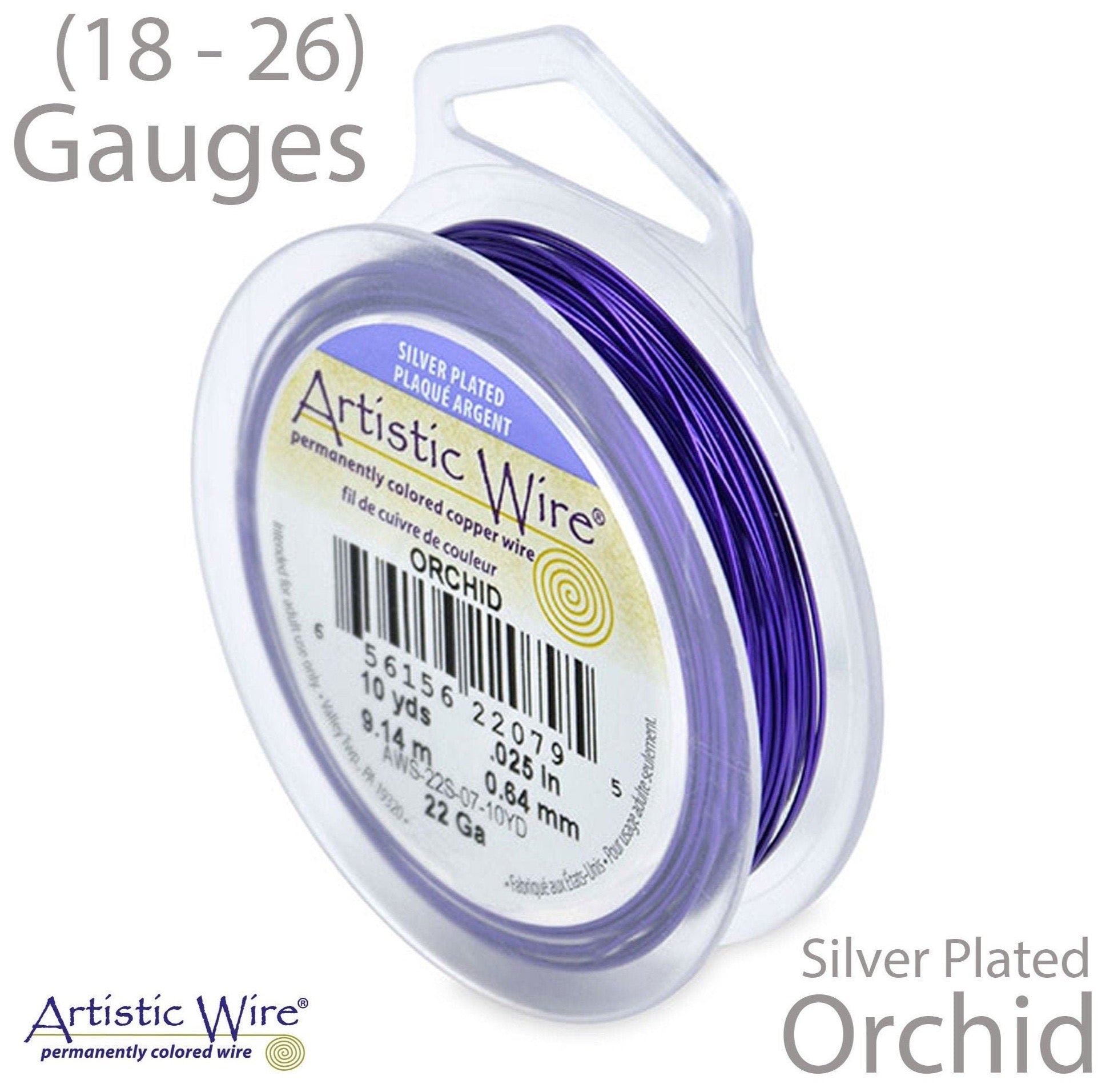 Silver Orchid Artistic Wire Tarnish Resistant Silver Plated Purple Craft Wire (18, 20, 22, 24 Gauge)