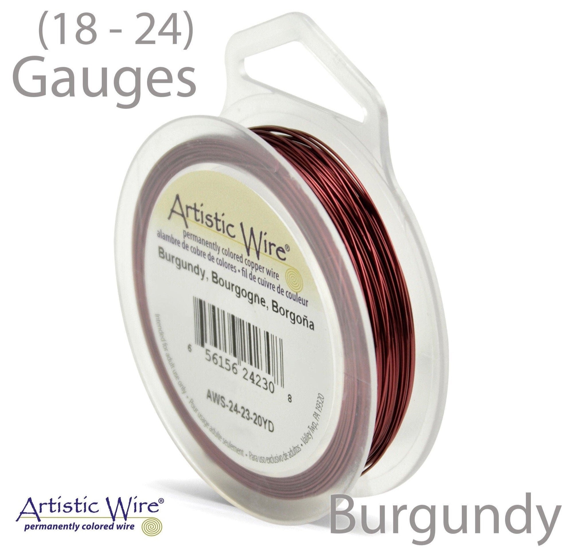 Burgundy Artistic Wire Tarnish Resistant 18, 20, 22, 24 Gauge Craft Wire