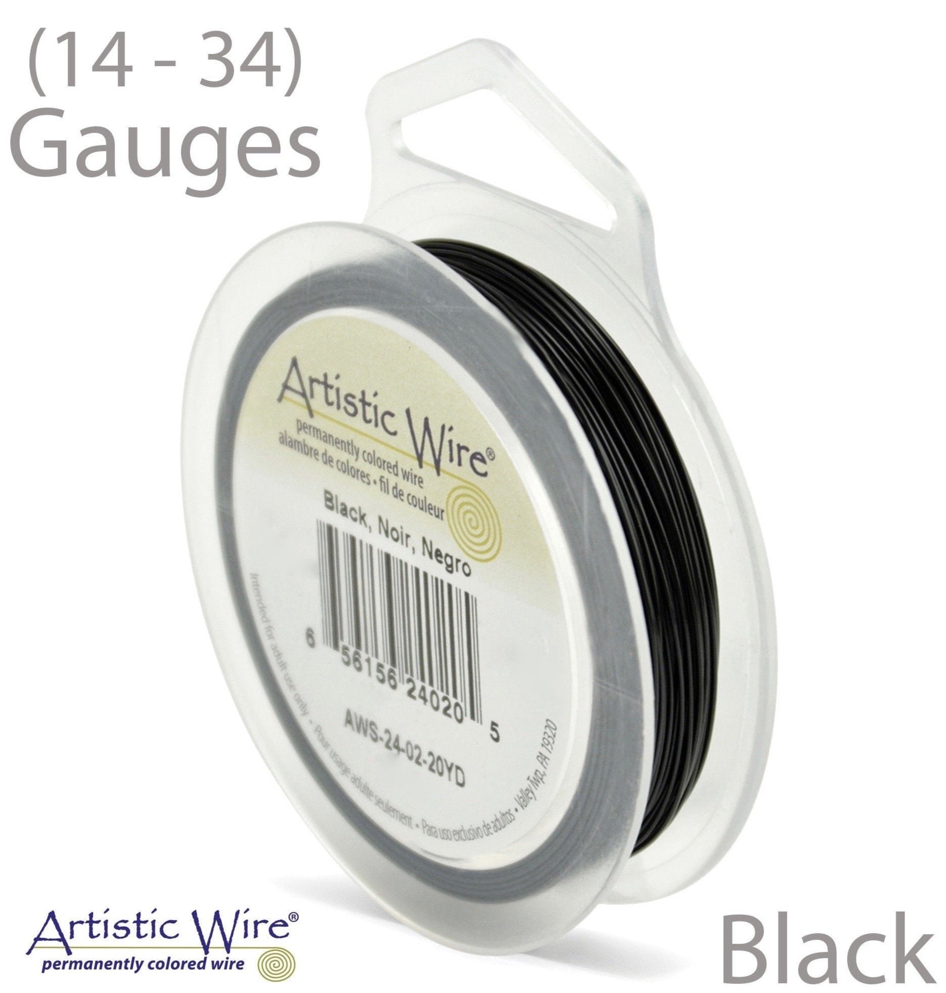 Black Artistic Wire Tarnish Resistant Craft Wire (14, 16, 18, 20, 22, 24, 26, 28, 30, 32, 34 Gauge)