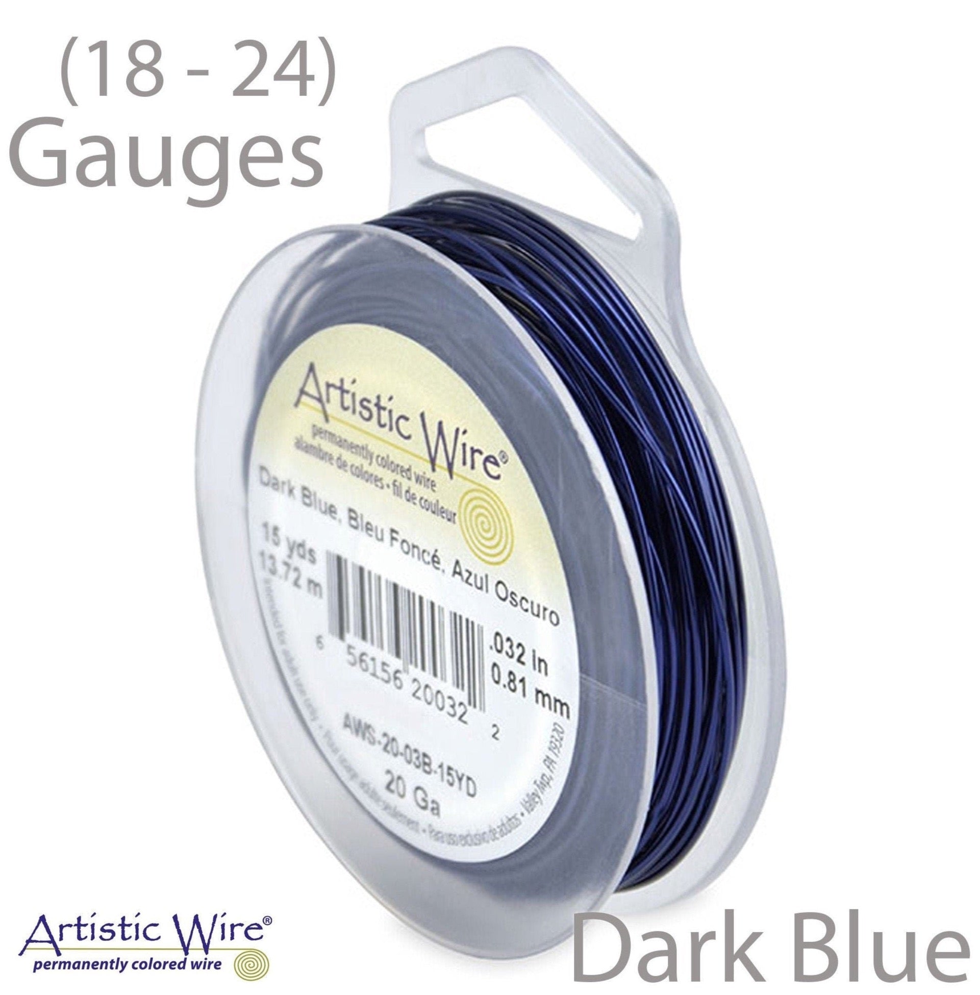 Dark Blue Artistic Wire Tarnish Resistant Craft Wire (18, 20, 22, 24 Gauge)