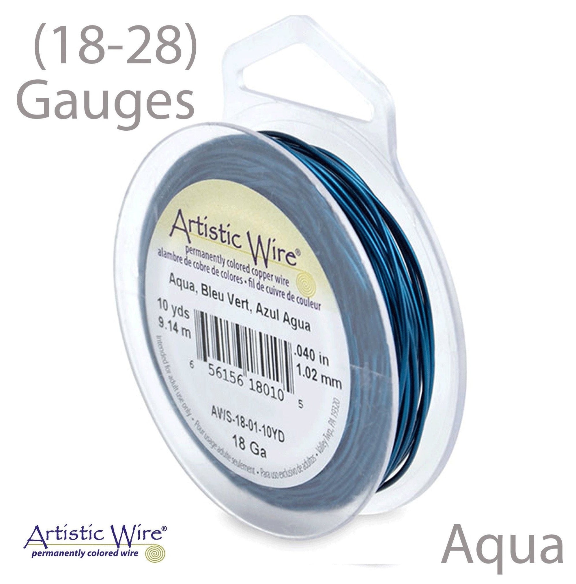 Aqua Artistic Wire (18, 20, 22, 24 Gauges) Tarnish Resistant Wire