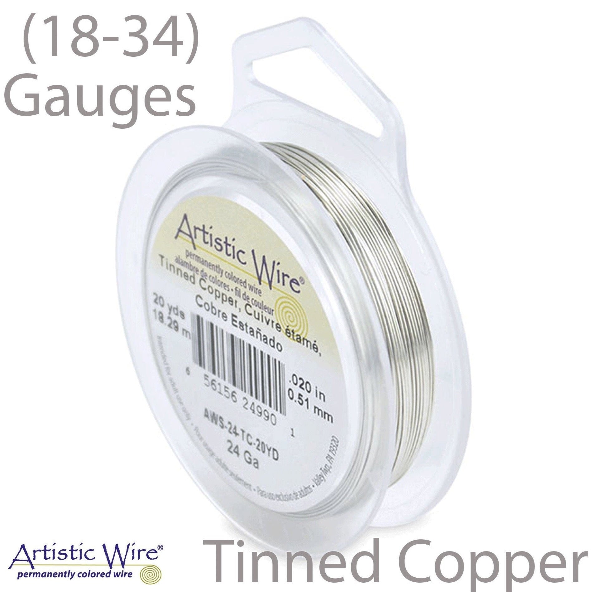 Tinned Copper Artistic Wire (18, 20, 22, 24, 26, 28, Gauges) Craft Wire