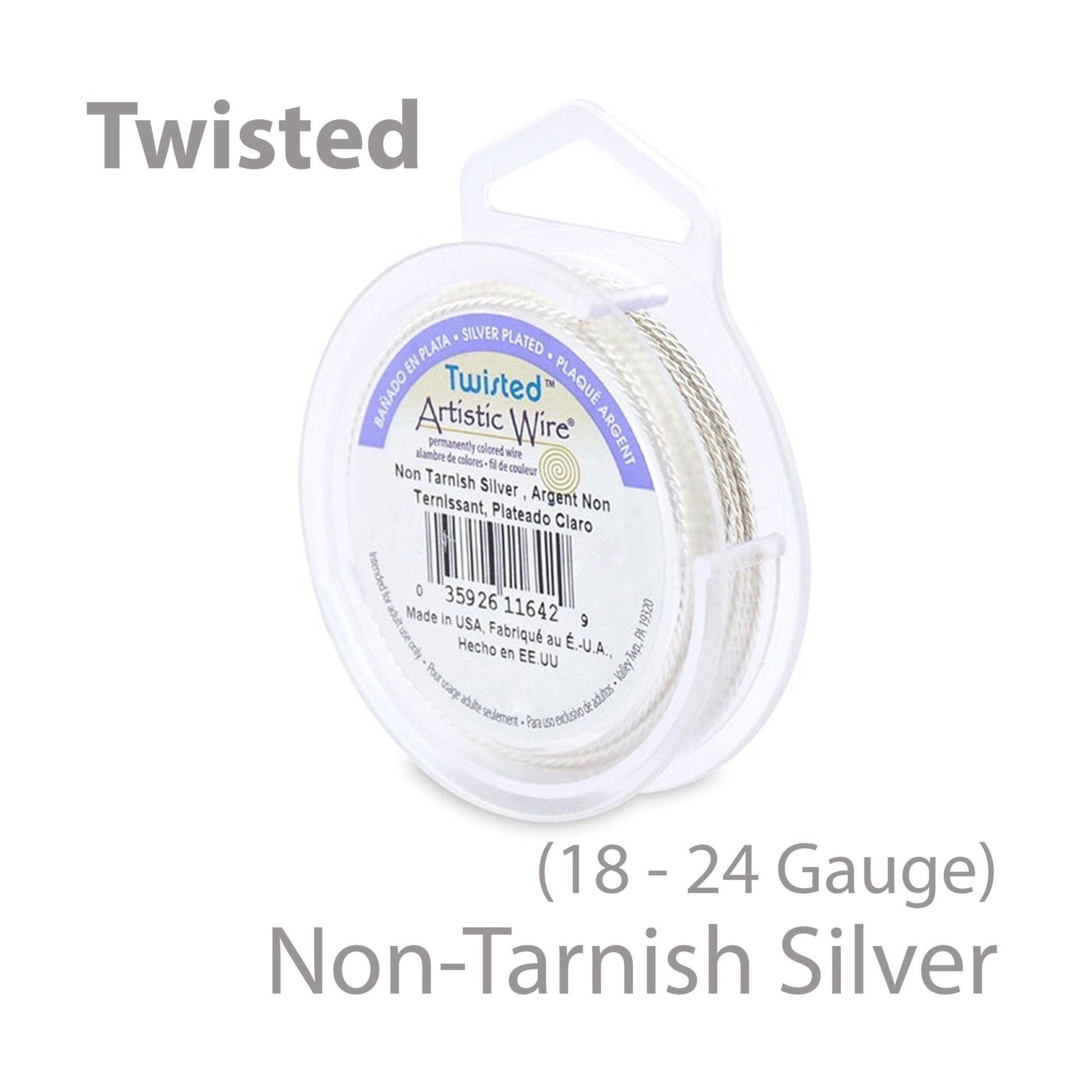 Artistic Wire TWISTED Tarnish Resistant Silver 18, 20, 22, 24 Gauge Twisted Wire