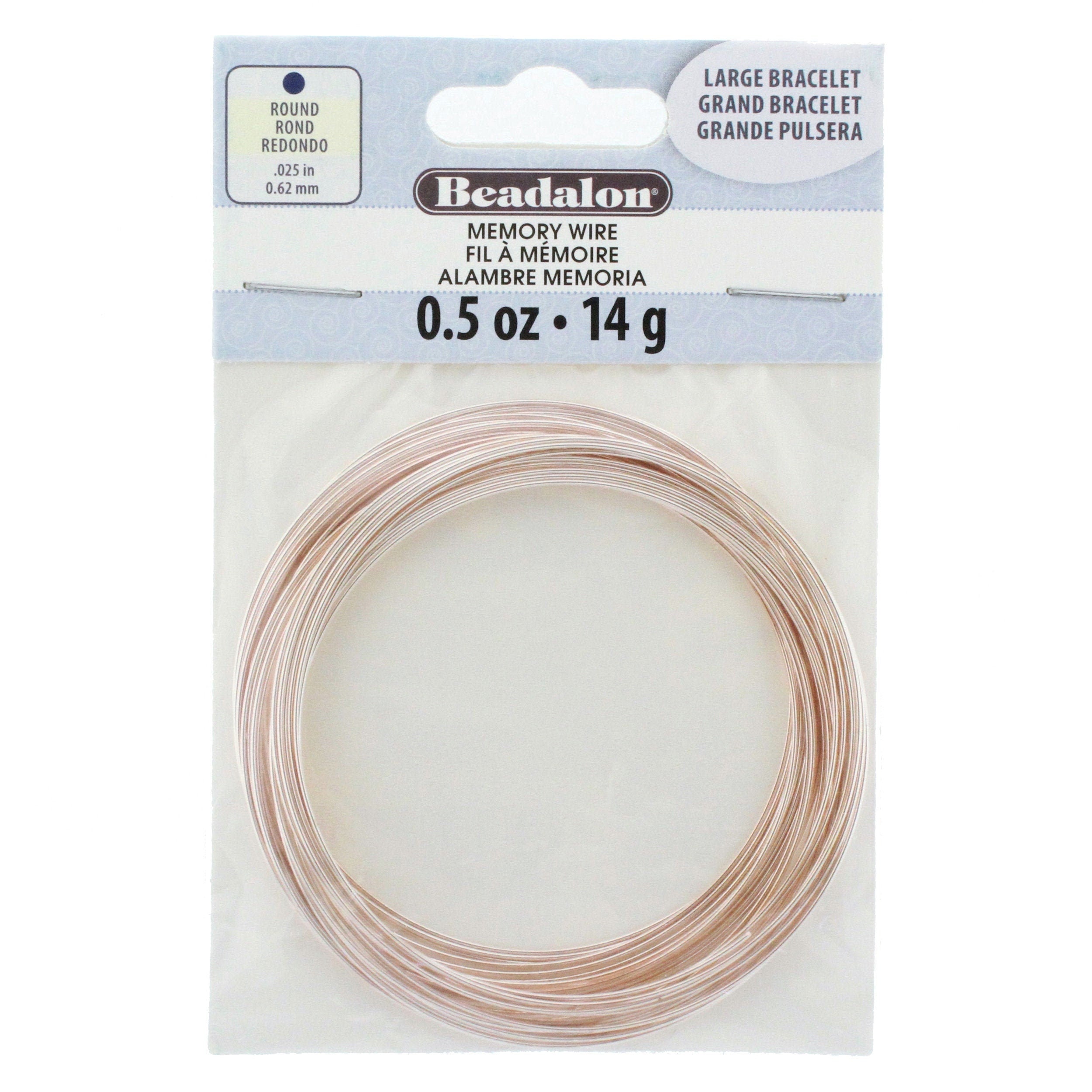 Beadalon Memory Wire Rose Gold Large Bracelet 0.50 oz (0.62mm .025in)