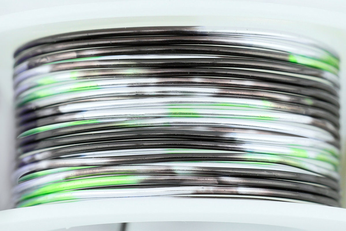 Silver, Black, Green MultiColor Artistic Wire 18 Gauge Craft Wire ~ 2 Yards