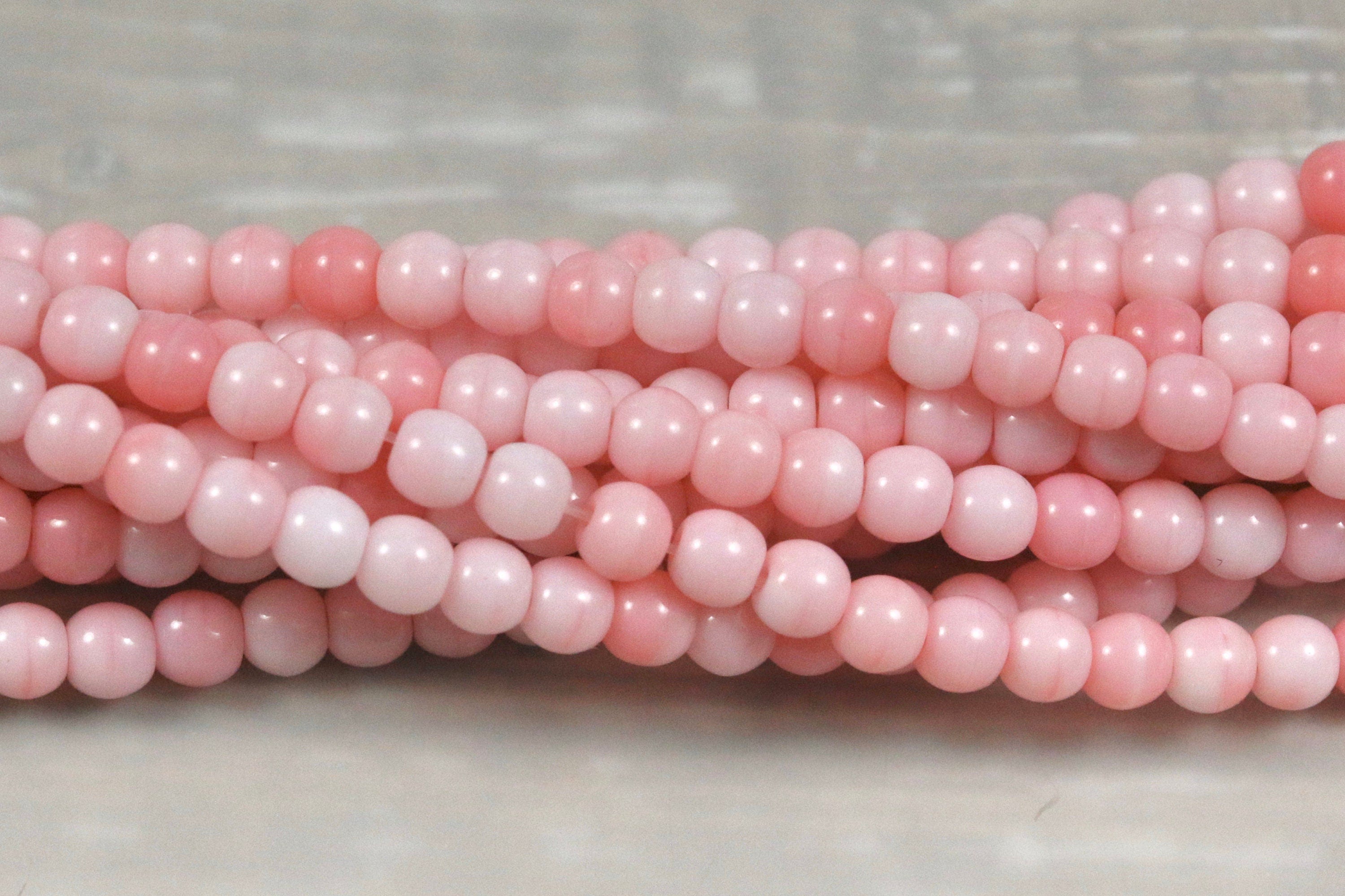 3.8mm round Czech glass - Druk glass bead - Opaque Pink Coral glass - LIGHT PINK - 50pcs - 150pcs round glass beads