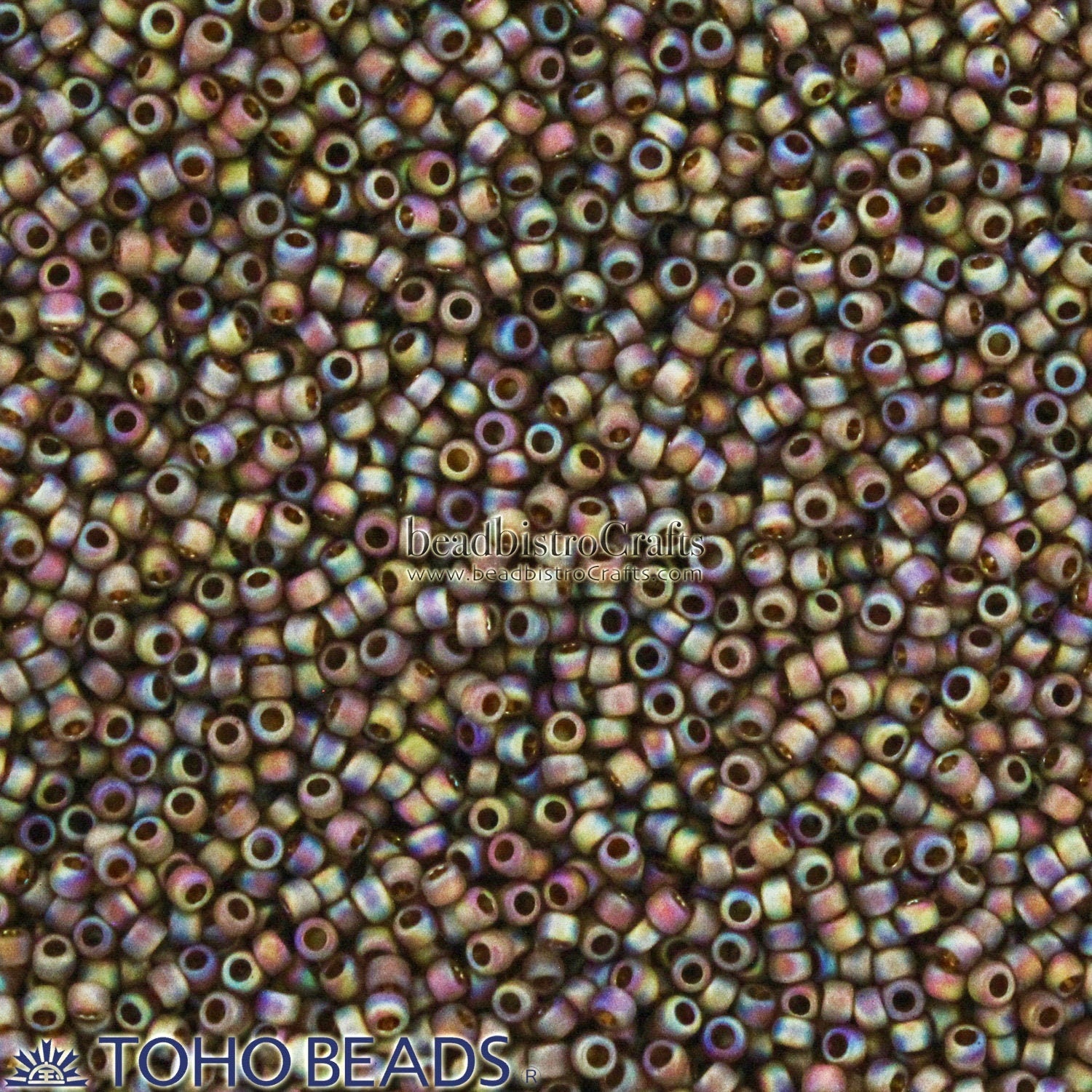 10g TOHO 15/0 * 11/0 * 8/0 ROUND Seed beads - Transparent Rainbow FROSTED Smoky Topaz - size 15, size 11 or size 8 seed bead - 177F