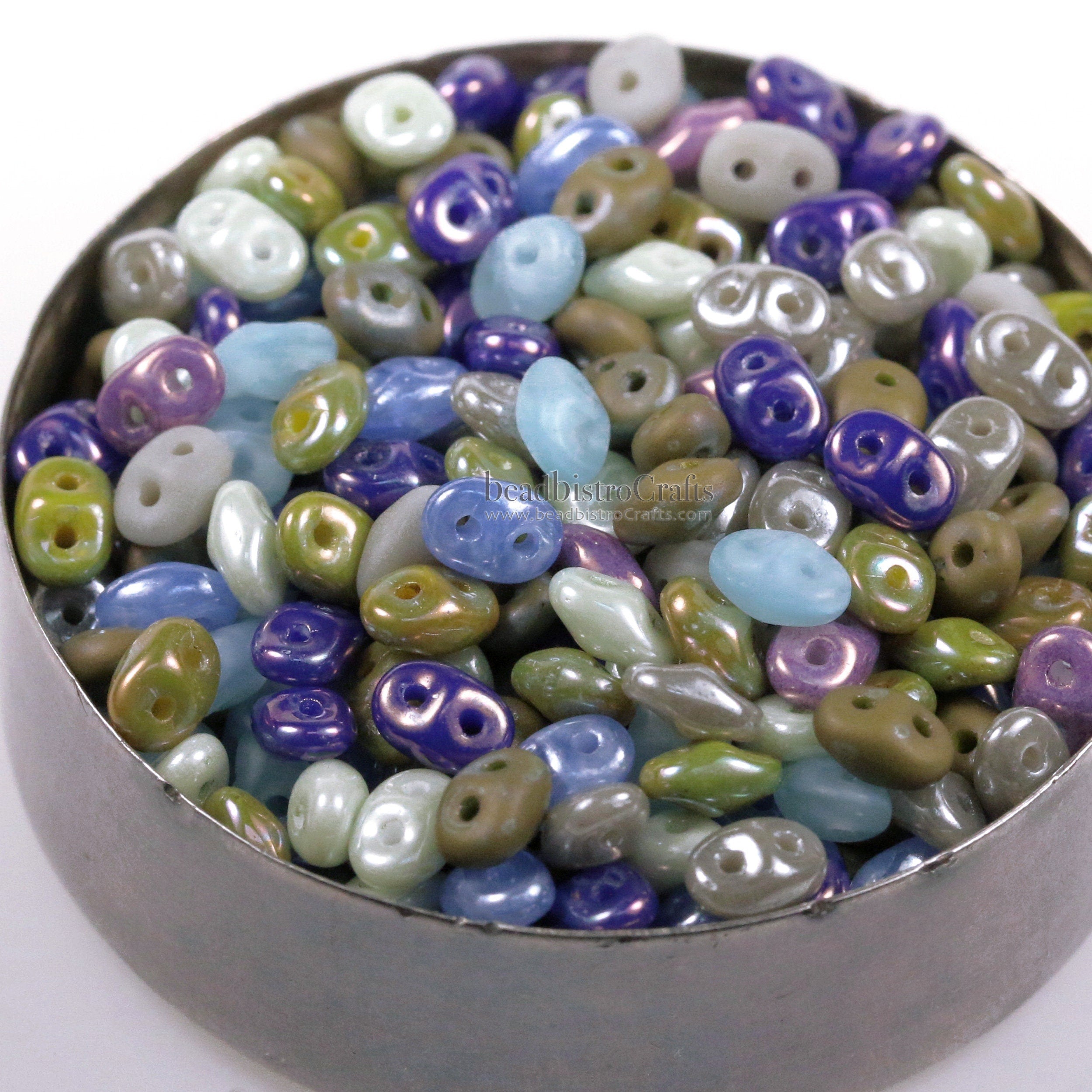 10g Czech SuperDuo 2 hole beads - MERMAID Mix * / Custom mix 2.5x5mm [B-3]