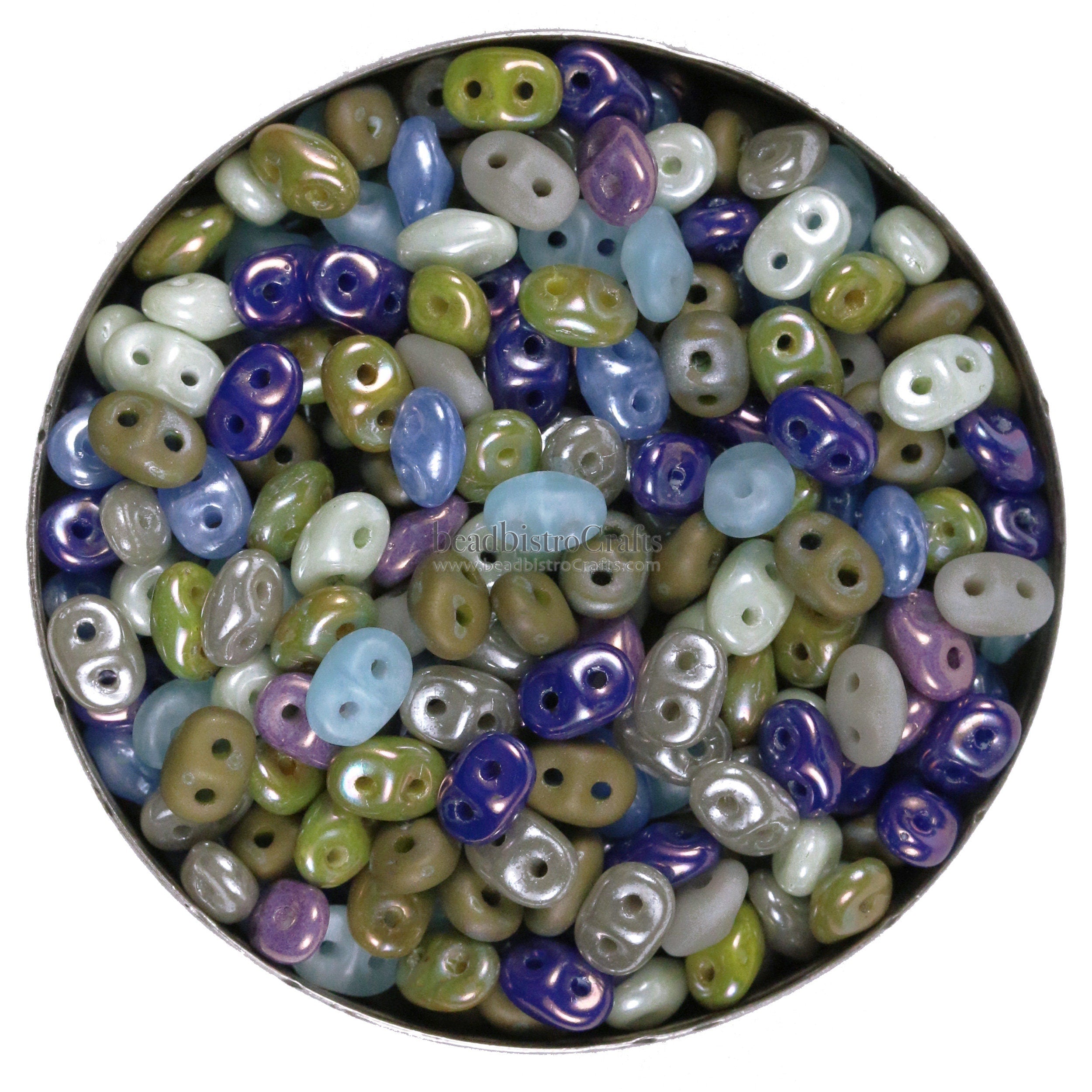 10g Czech SuperDuo 2 hole beads - MERMAID Mix * / Custom mix 2.5x5mm [B-3]