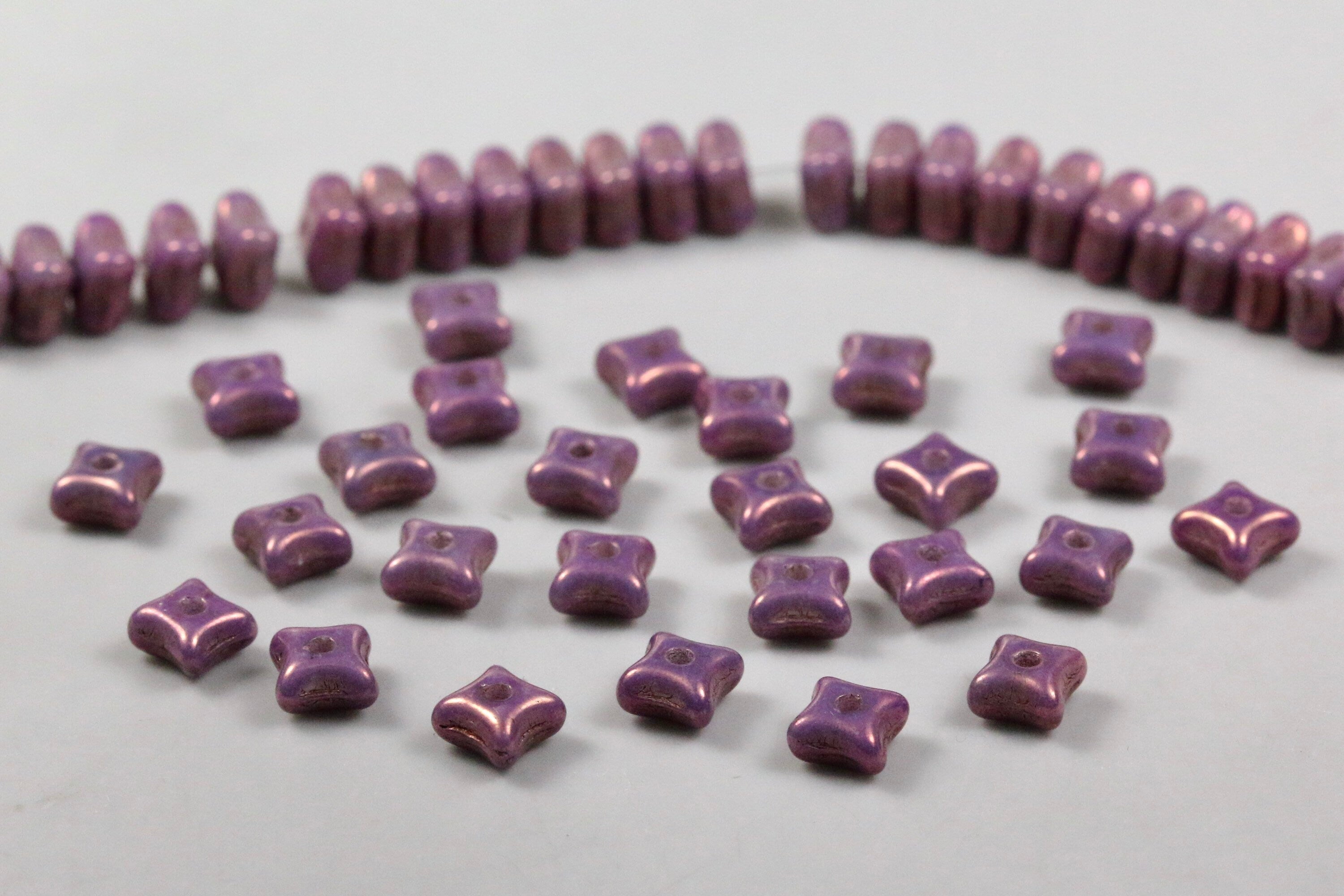 50pcs 3x5mm Czech glass Orion beads - Alabaster VEGA LUSTER - 3mm Spacer beads