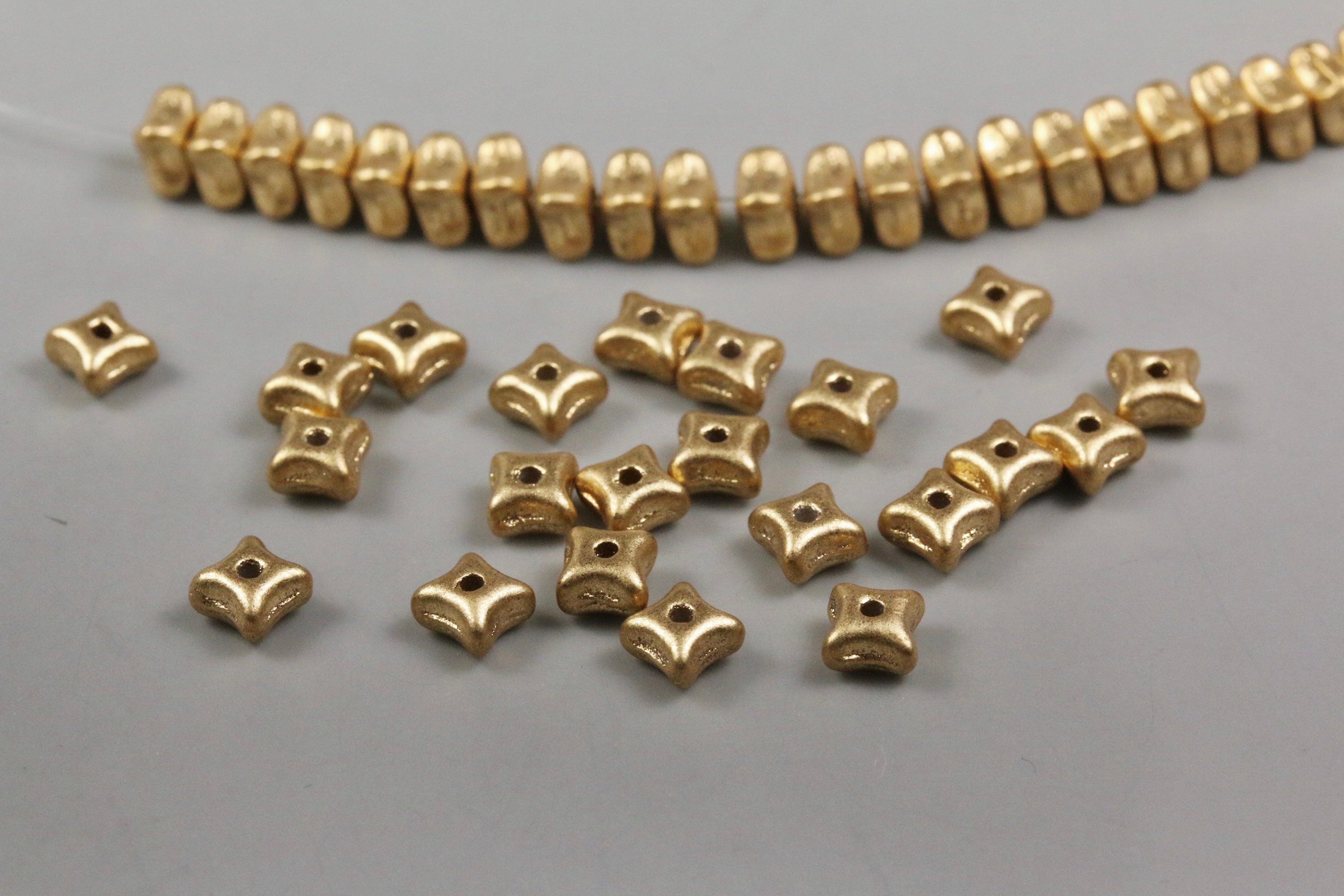 50pcs 3x5mm Czech glass Orion beads - MATTE AZTEC GOLD - 3mm Spacer beads