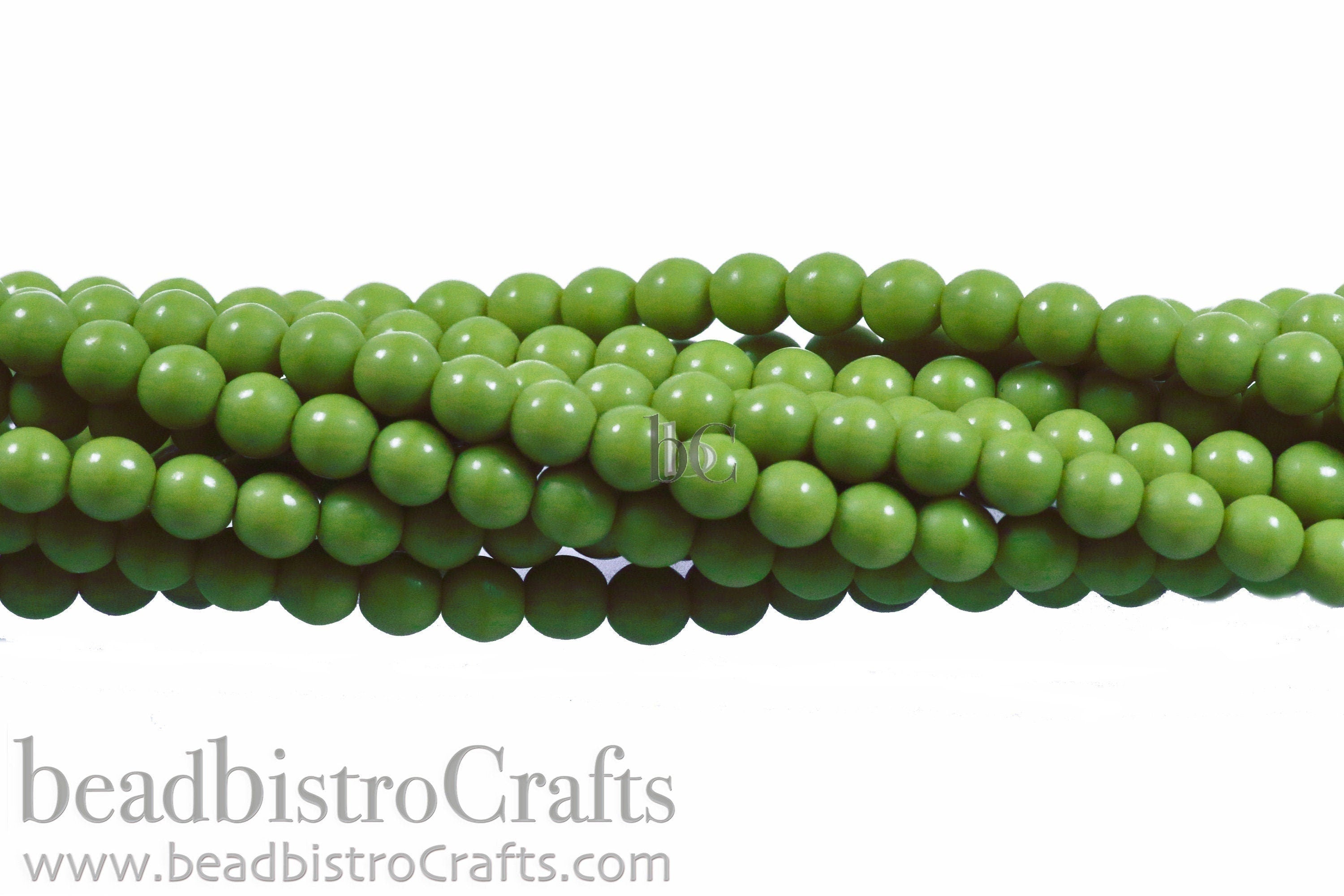 100pcs 4mm round Czech glass bead - MATTE Opaque Olive Green - Druk beads