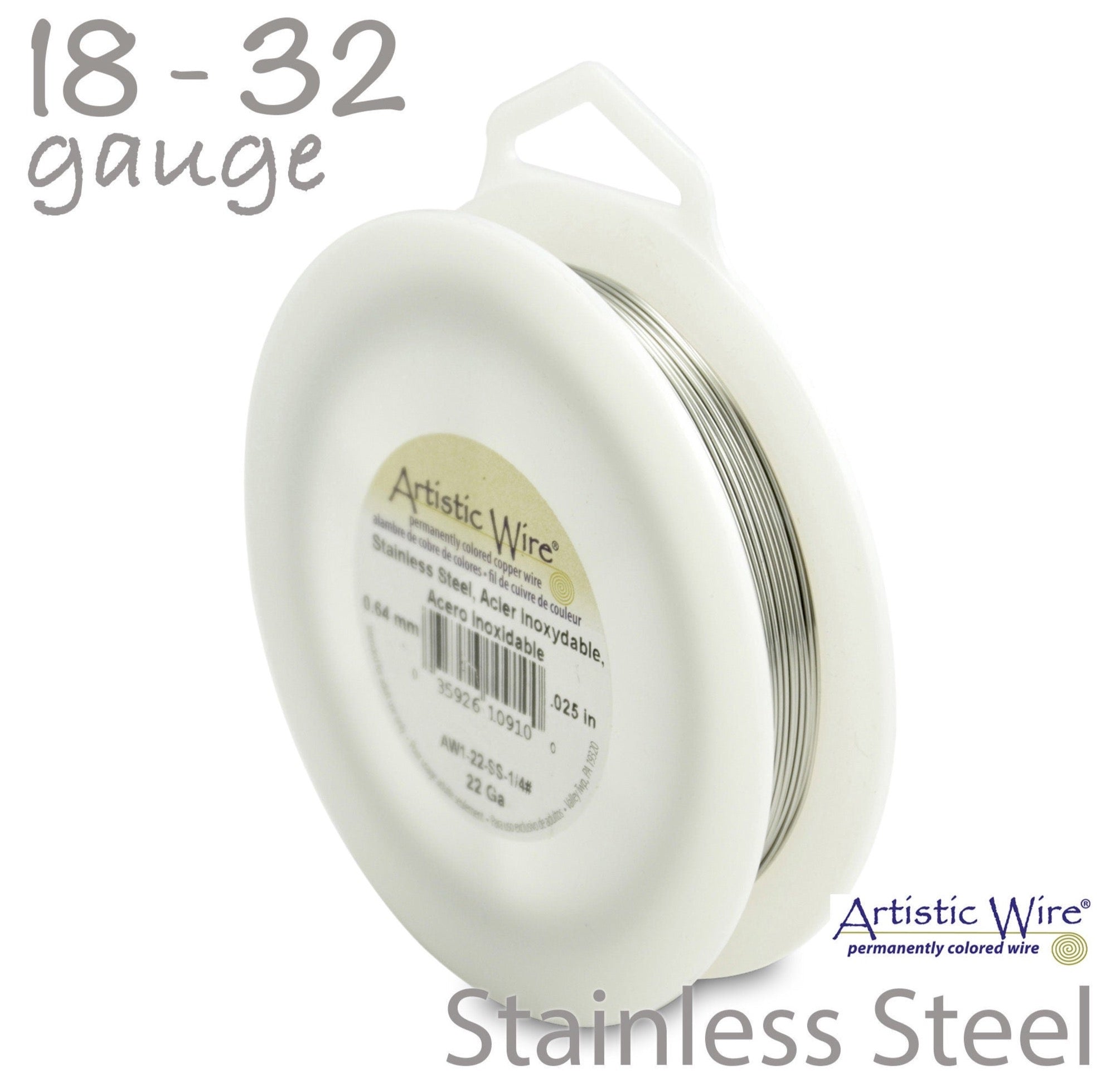 Stainless Steel (Bulk 1/4lb Spool) Artistic Wire 18, 20, 22, 24, 26, 28, 30, 32 Gauge Craft Wire