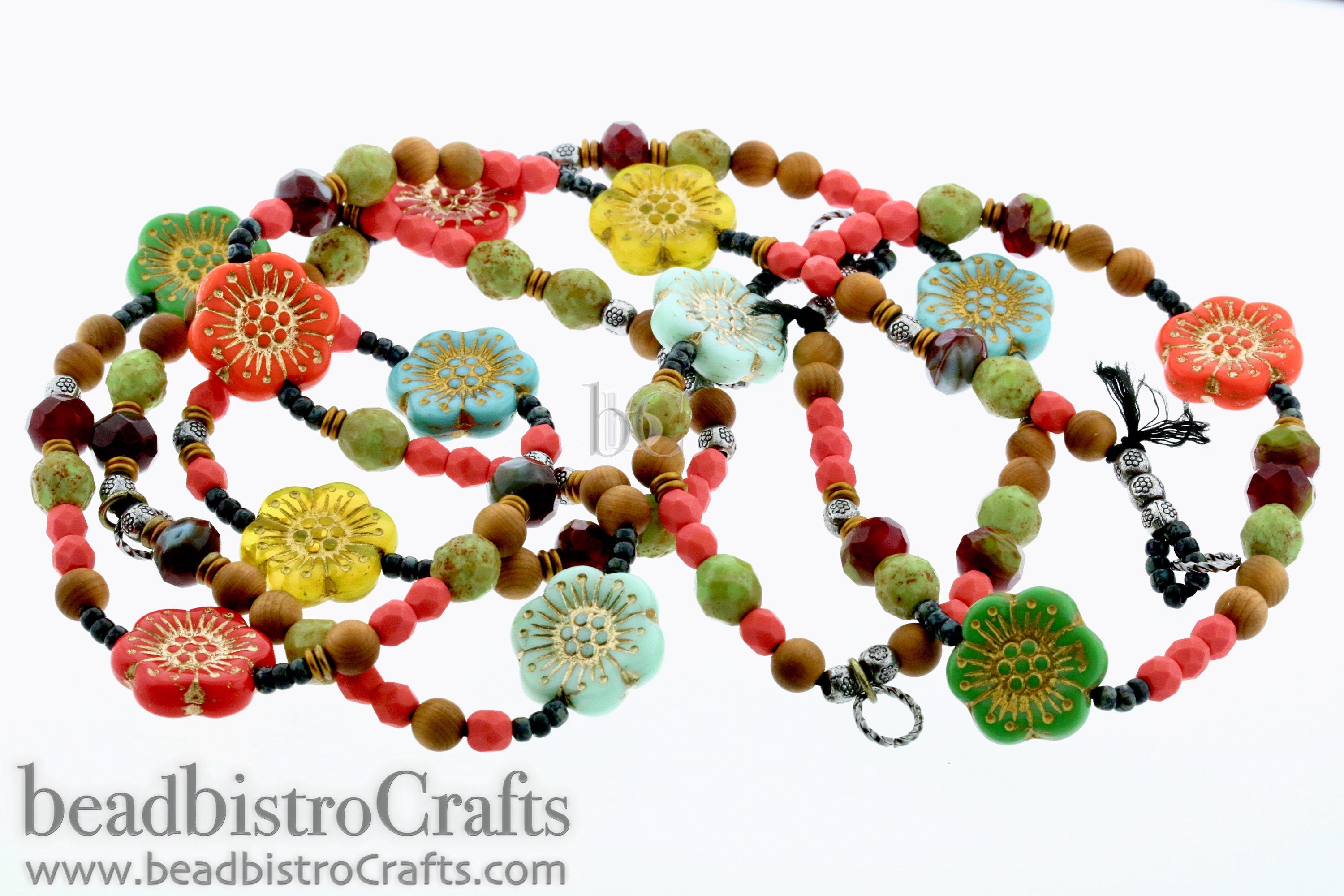 3pcs WILD ROSE * Czech Glass Pressed Beads * Choose COLORS - Gold or Copper/Bronze Washed - 18mm Dimpled Flower Beads