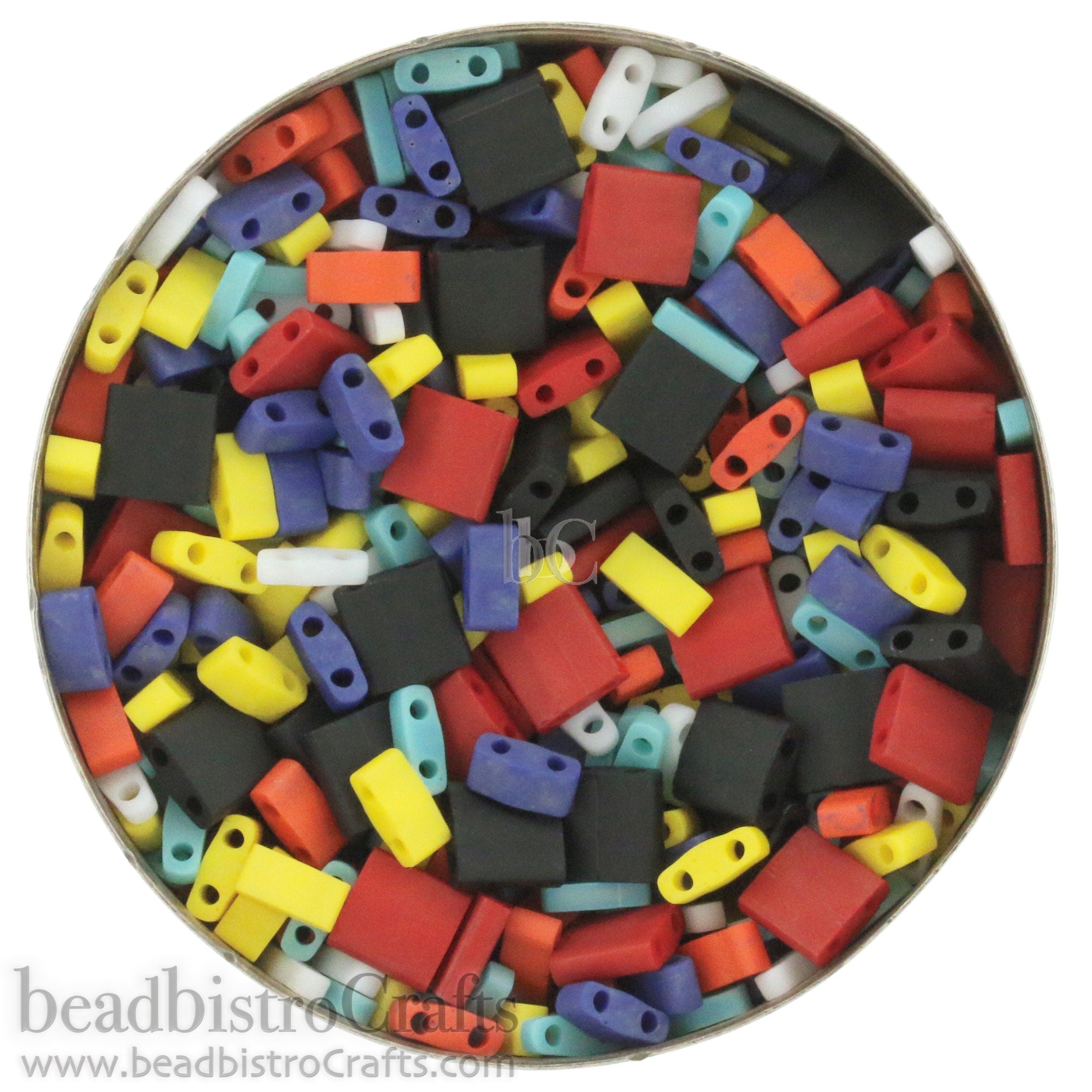 10g MIYUKI - Tila Bead Mix - MATTE OPAQUE Brights Mix * Mix05 - mixed sizes: 1/4 Tila, 1/2 Tila & Full Tila beads