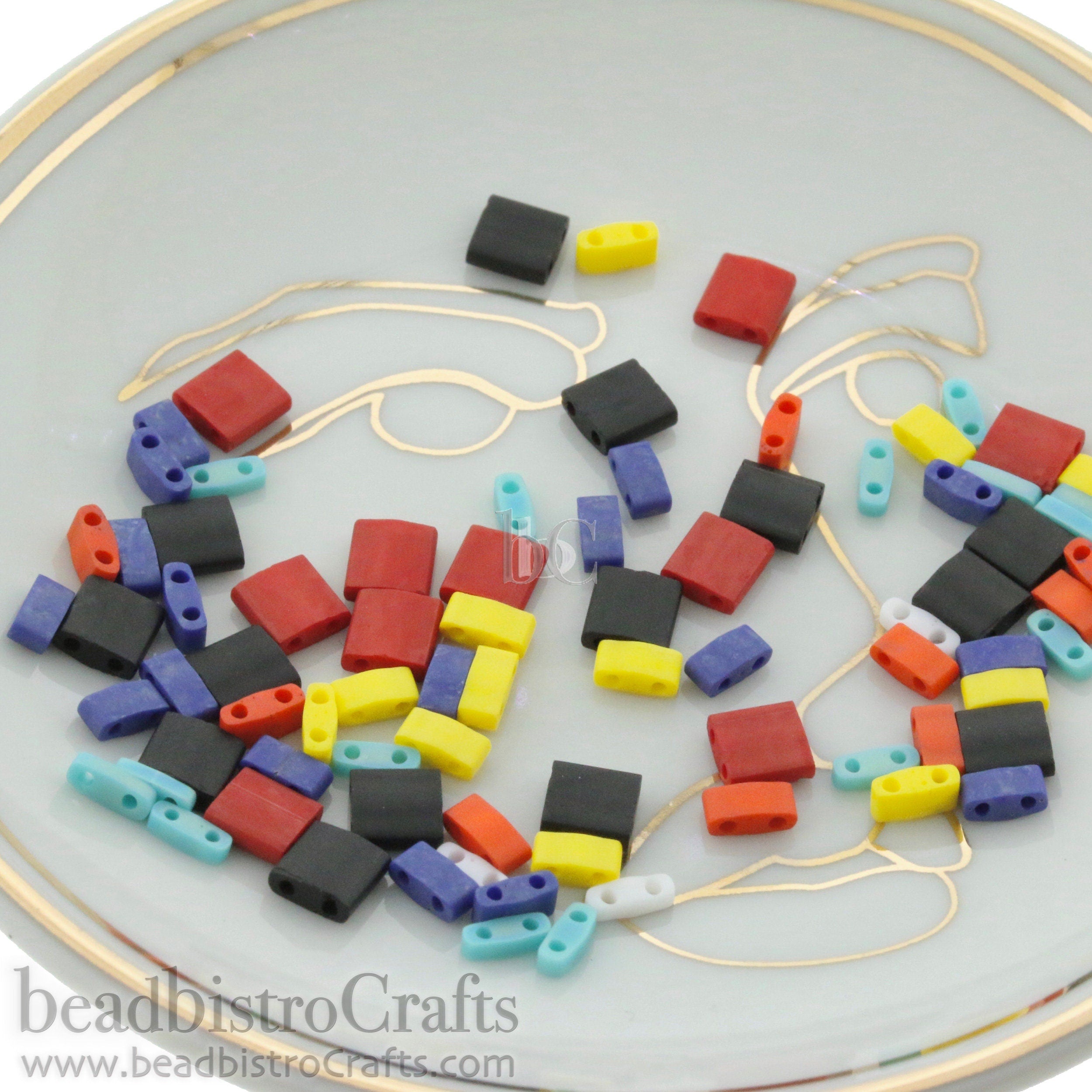 10g MIYUKI - Tila Bead Mix - MATTE OPAQUE Brights Mix * Mix05 - mixed sizes: 1/4 Tila, 1/2 Tila & Full Tila beads