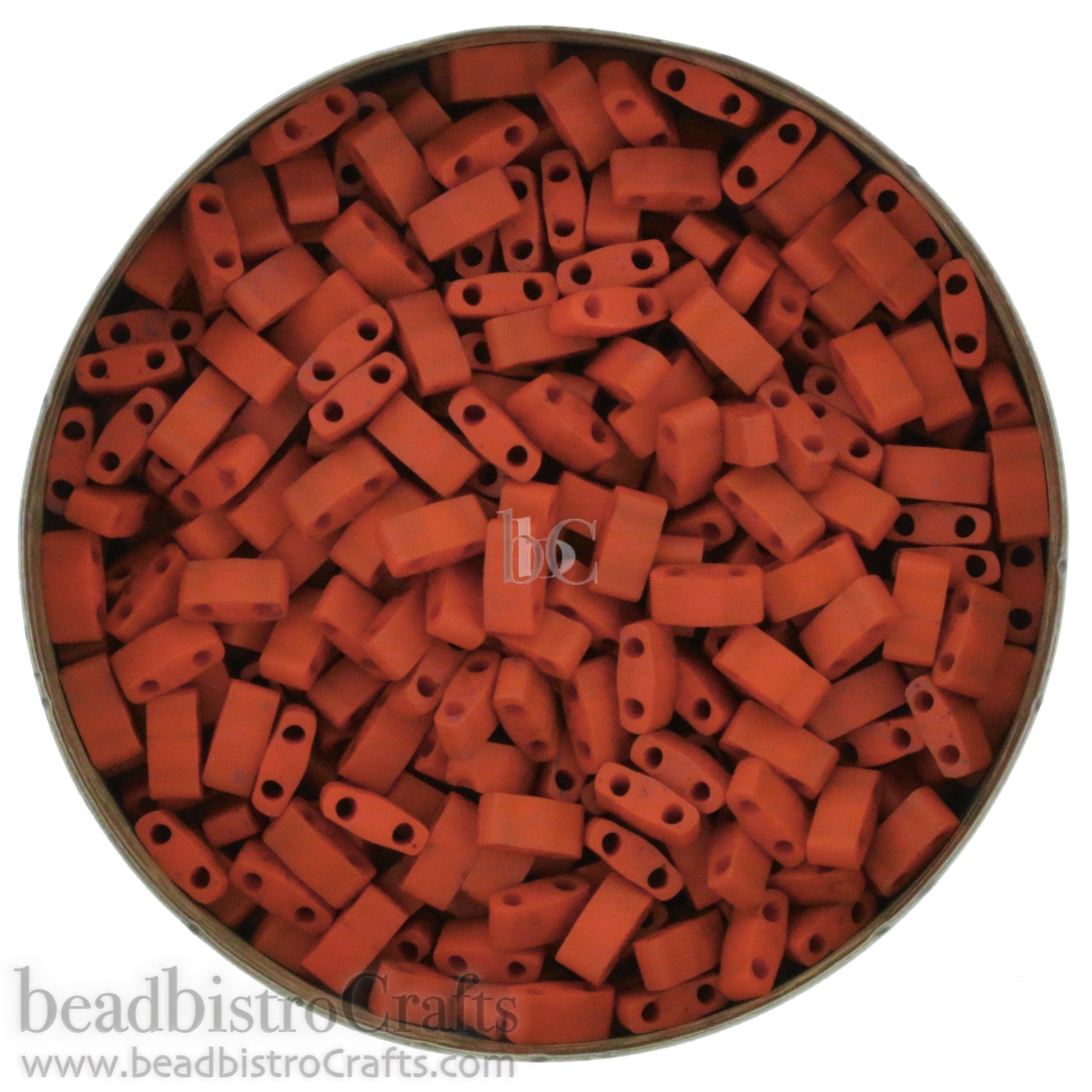 10g MIYUKI - 1/2 Tila Beads - MATTE Burnt SIENNA - size 5mm x 2.3mm x 1.9mm - 2 hole - Half Tila 2315