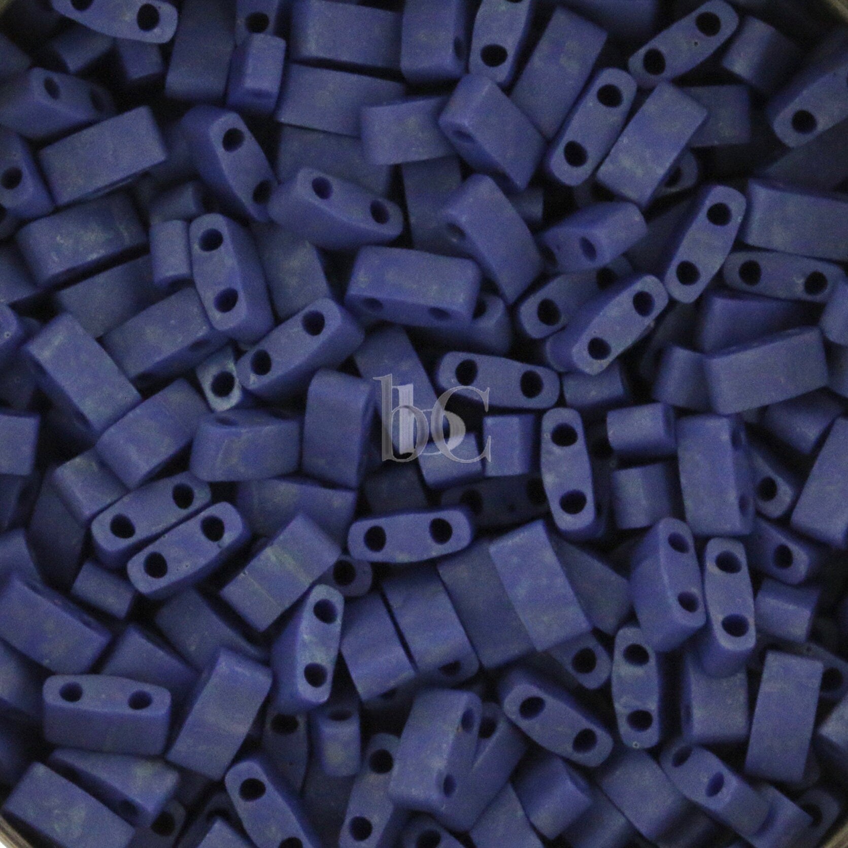 10g MIYUKI - 1/2 Tila Beads - MATTE Opaque Cobalt LUSTER - size 5mm x 2.3mm x 1.9mm - 2 hole - Half Tila 2075