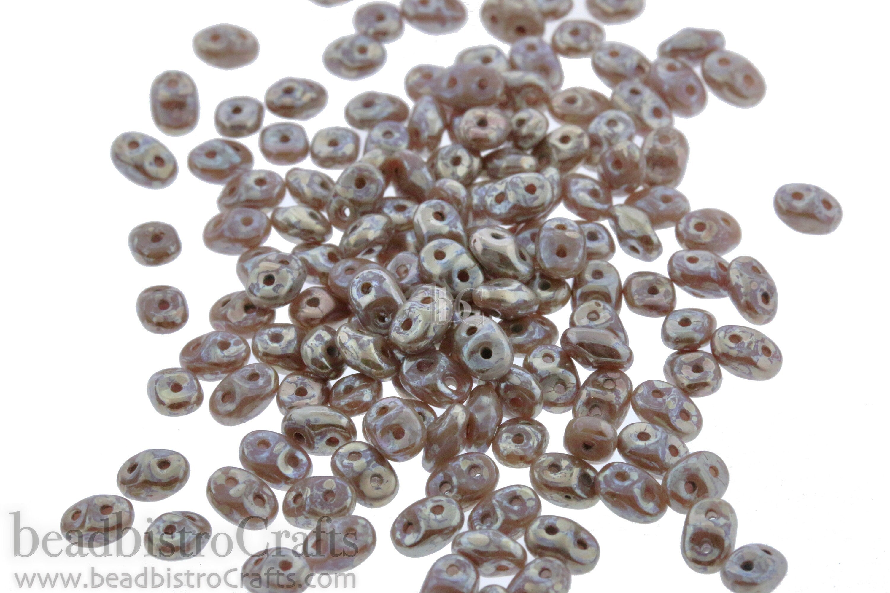 10g Czech SuperDuos * NEW COLOR *  Opaque Violet REMBRANDT - Czech 2-hole beads - 2.5x5mm