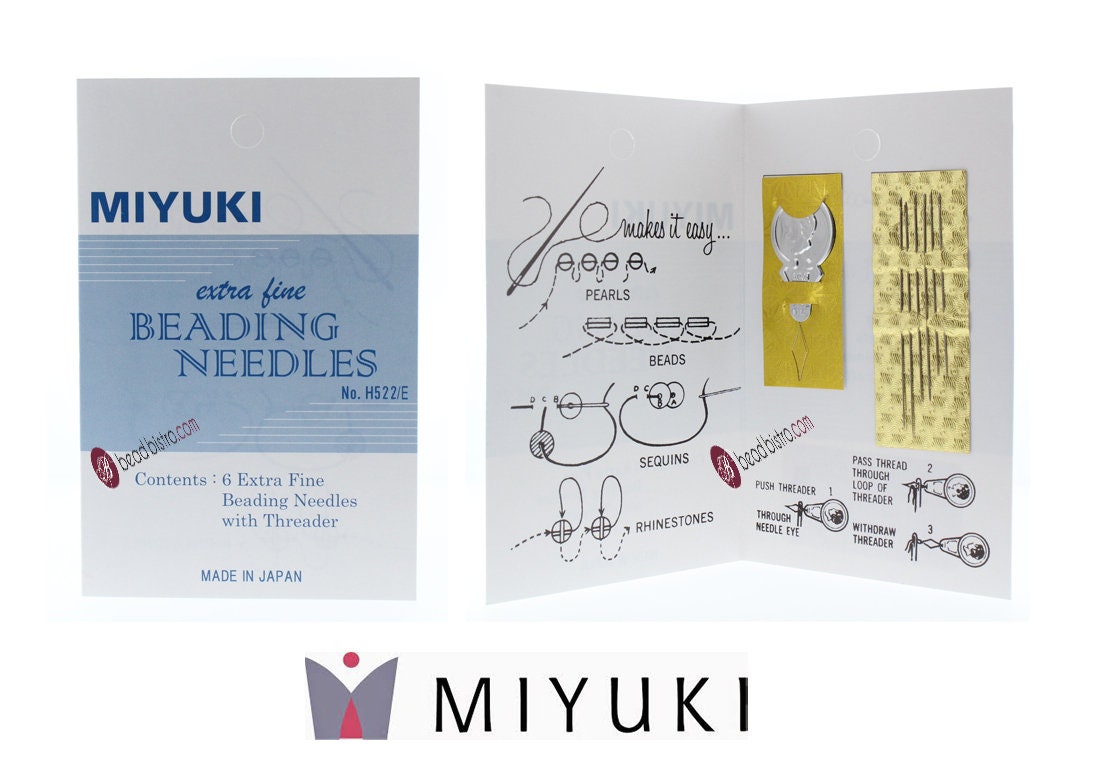 MIYUKI Extra Fine Beading Needles 6 PC + Threader