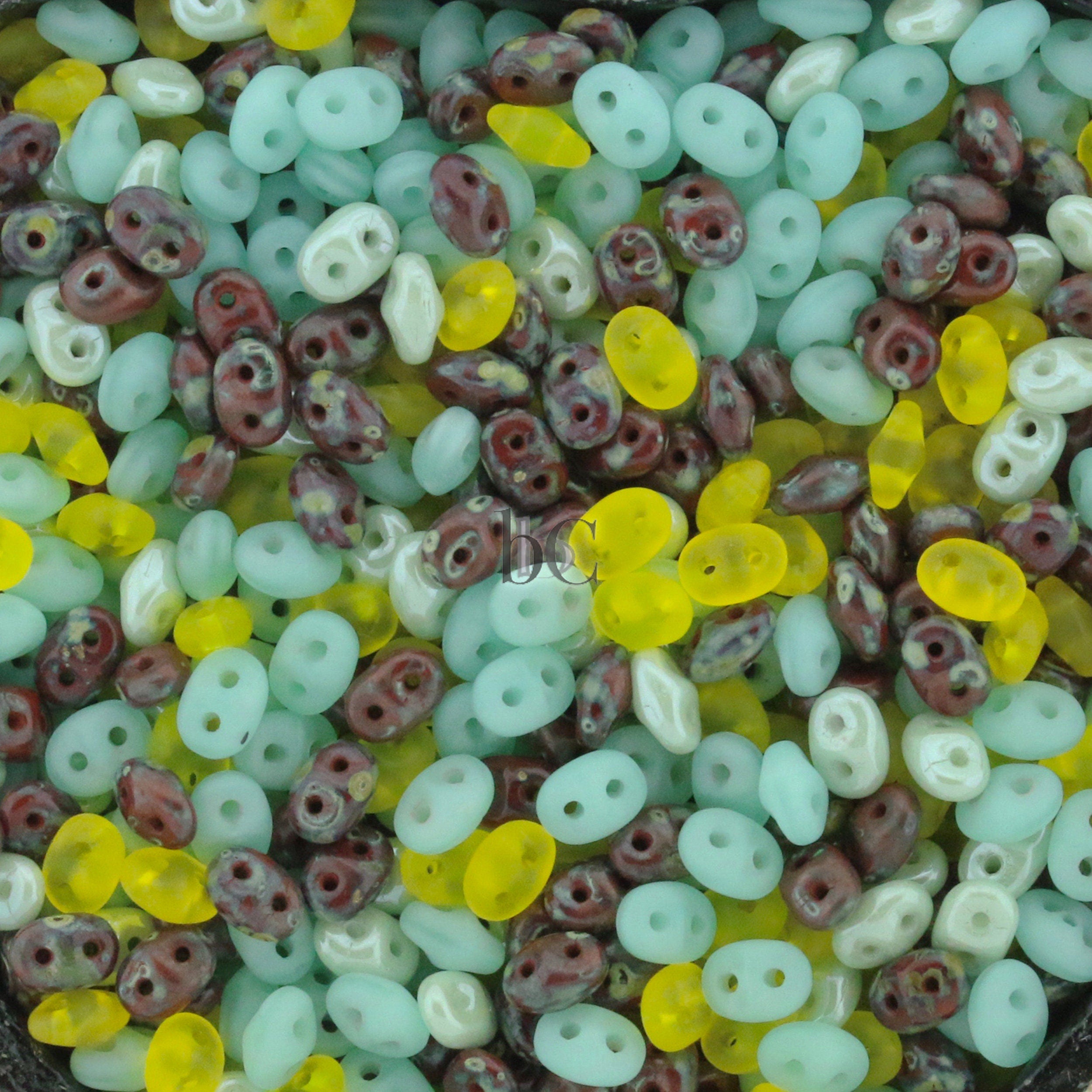 20g Czech SuperDuo 2 hole beads - DESERT BEACH Mix / Custom Mix - 2.5x5mm