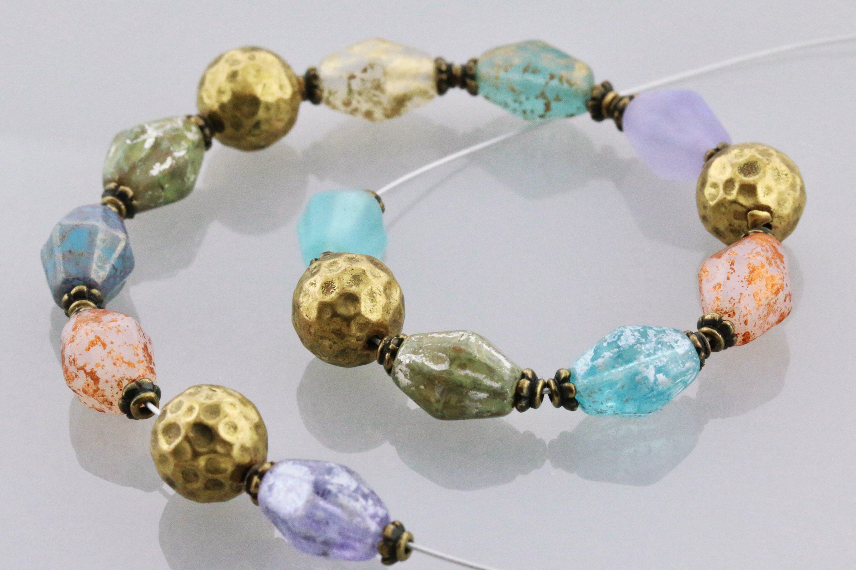 6pcs FROSTED Czech Bicone glass beads - MATTE Aquamarine AB - 10x8.5mm