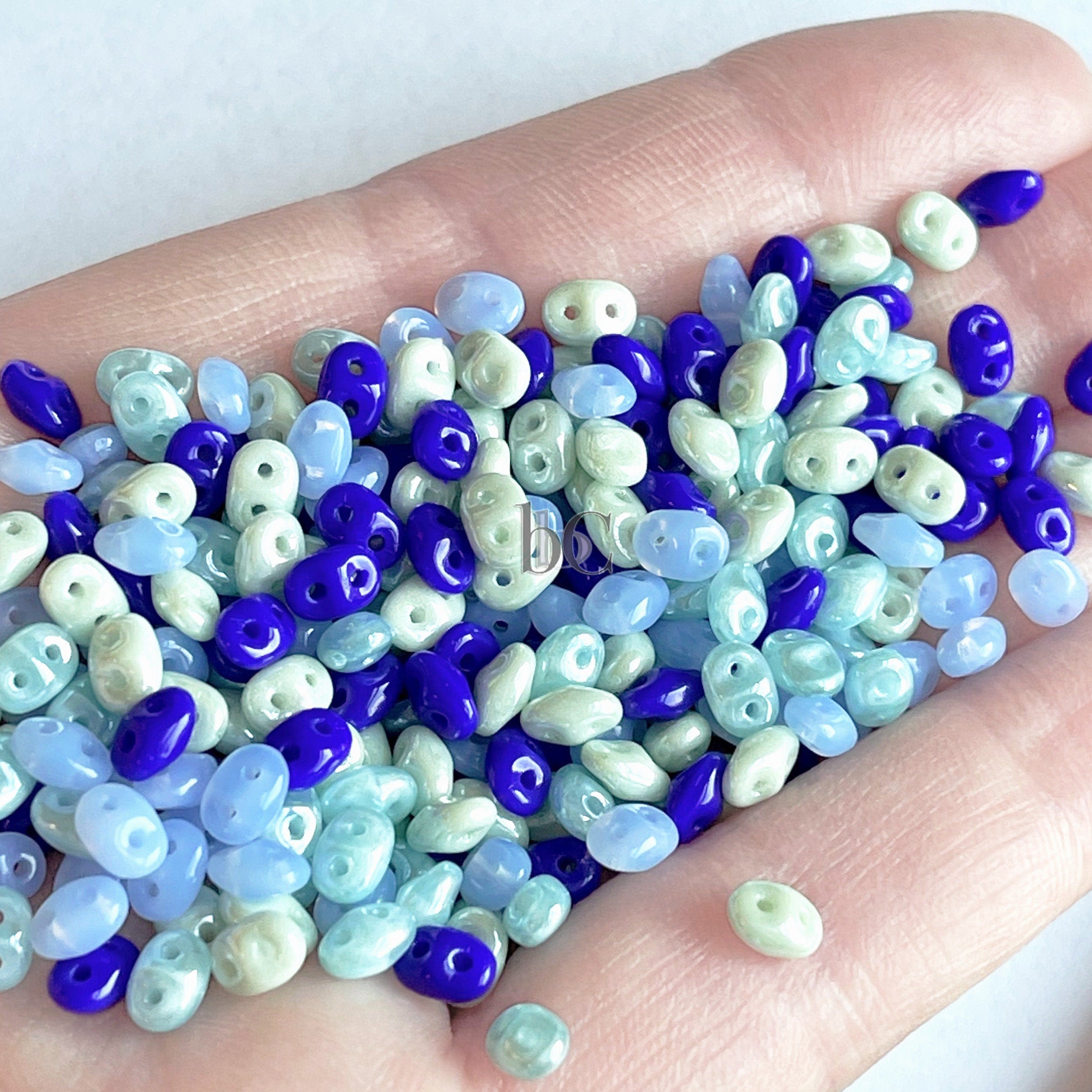 20g Czech SuperDuo 2 hole beads - MYKONOS OCEANIC Mix / Custom Mix - 2.5x5mm