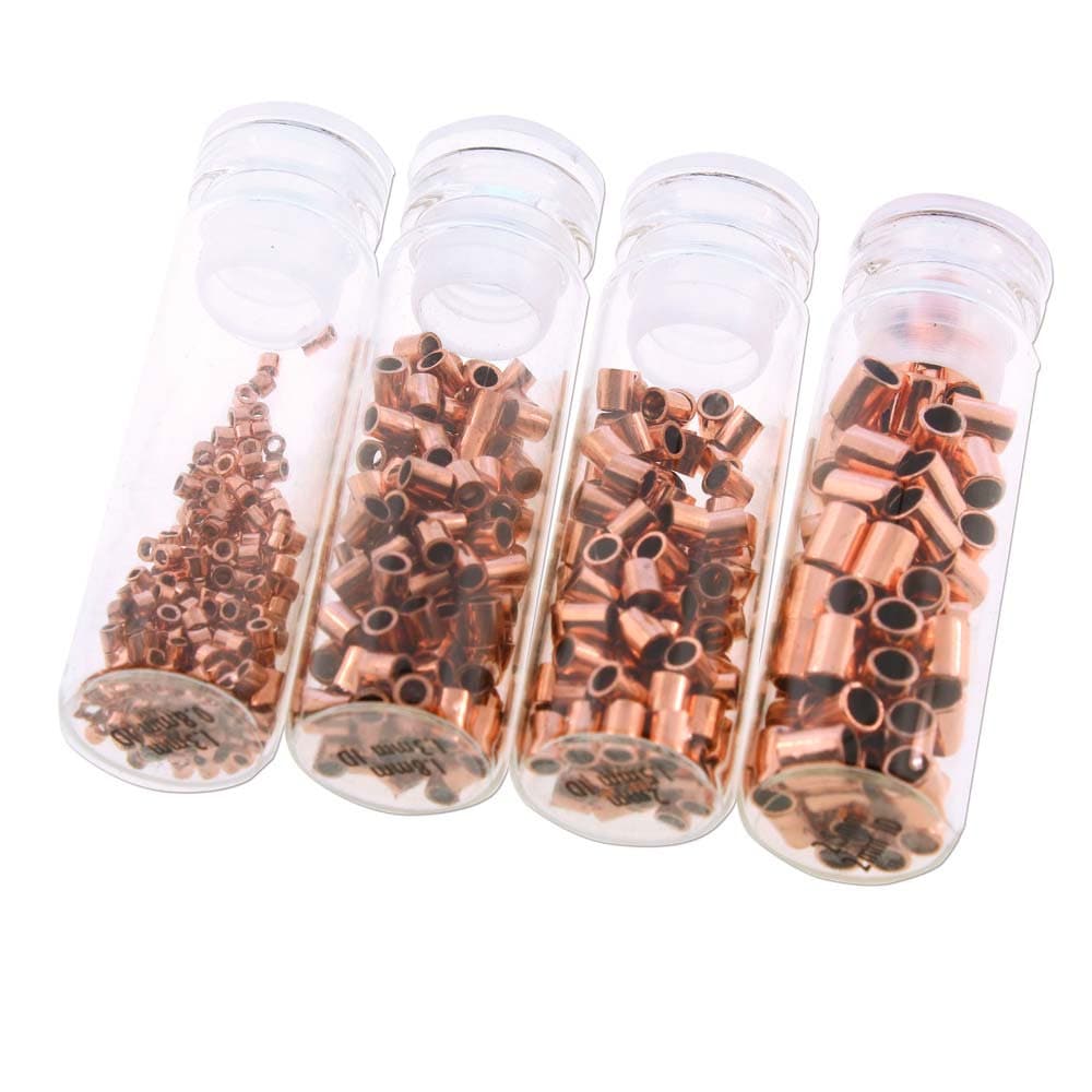 Beadsmith Copper Plated Crimp Tubes Variety Pack, 4 Sizes (600 PCS)