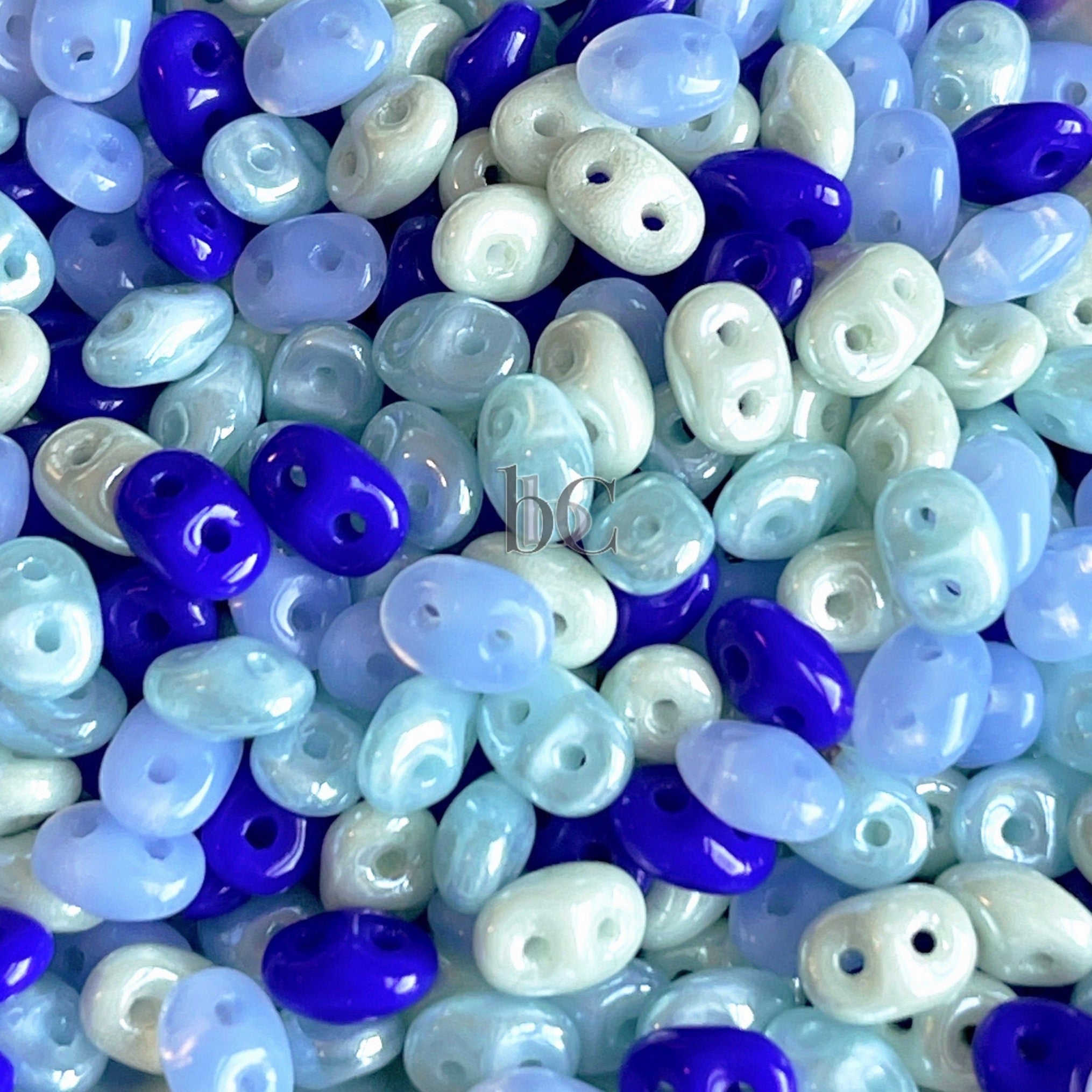 20g Czech SuperDuo 2 hole beads - MYKONOS OCEANIC Mix / Custom Mix - 2.5x5mm