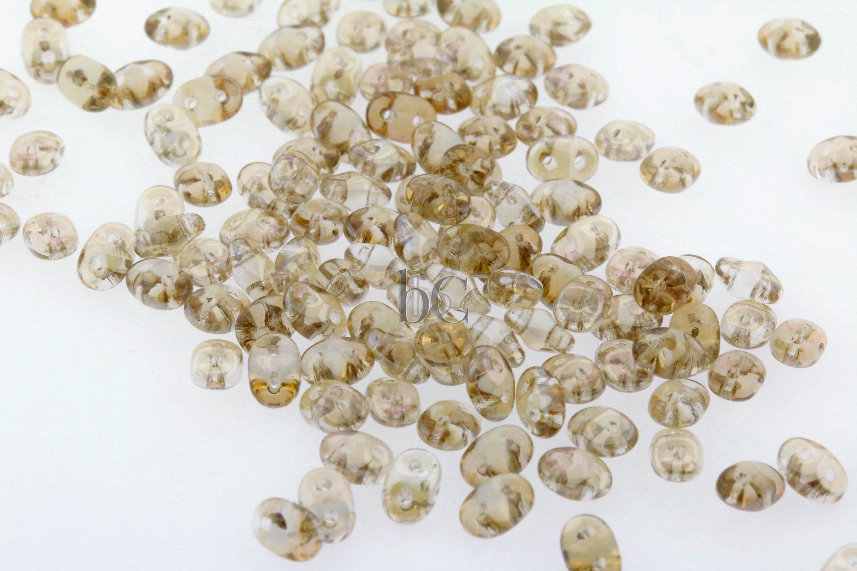 20g Czech SuperDuo 2-hole Beads - Crystal CLARIT * 2.5x5mm