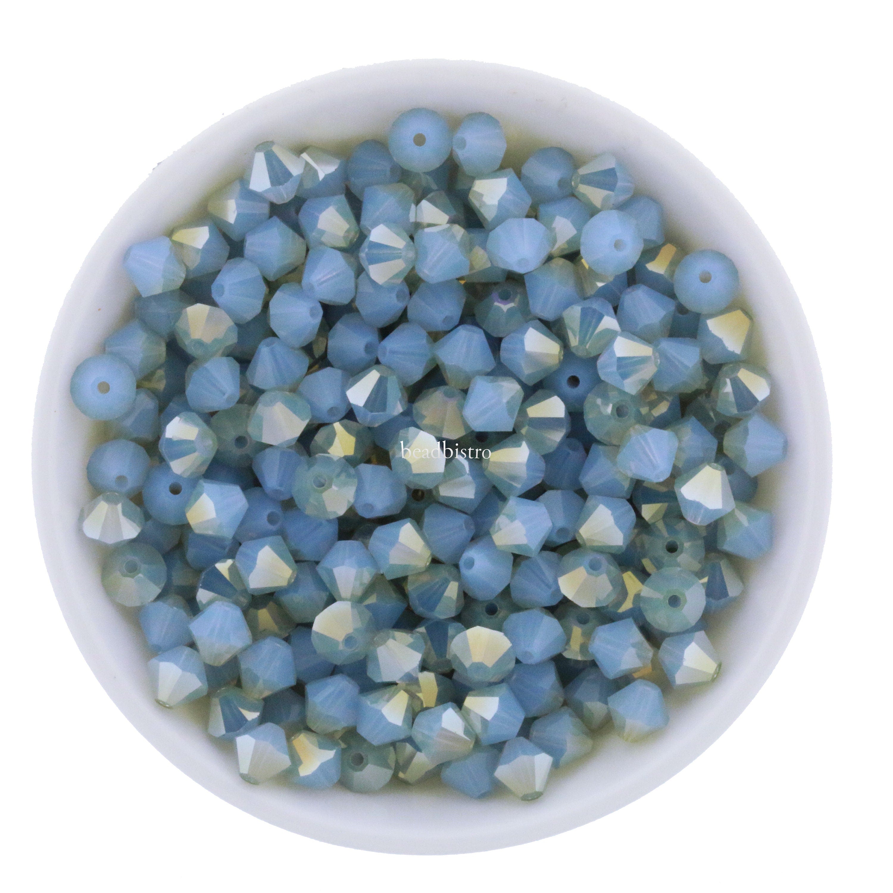 Preciosa Bicones Light Sapphire Opal Lemon 3mm, 4mm, 6mm Crystal Bicones