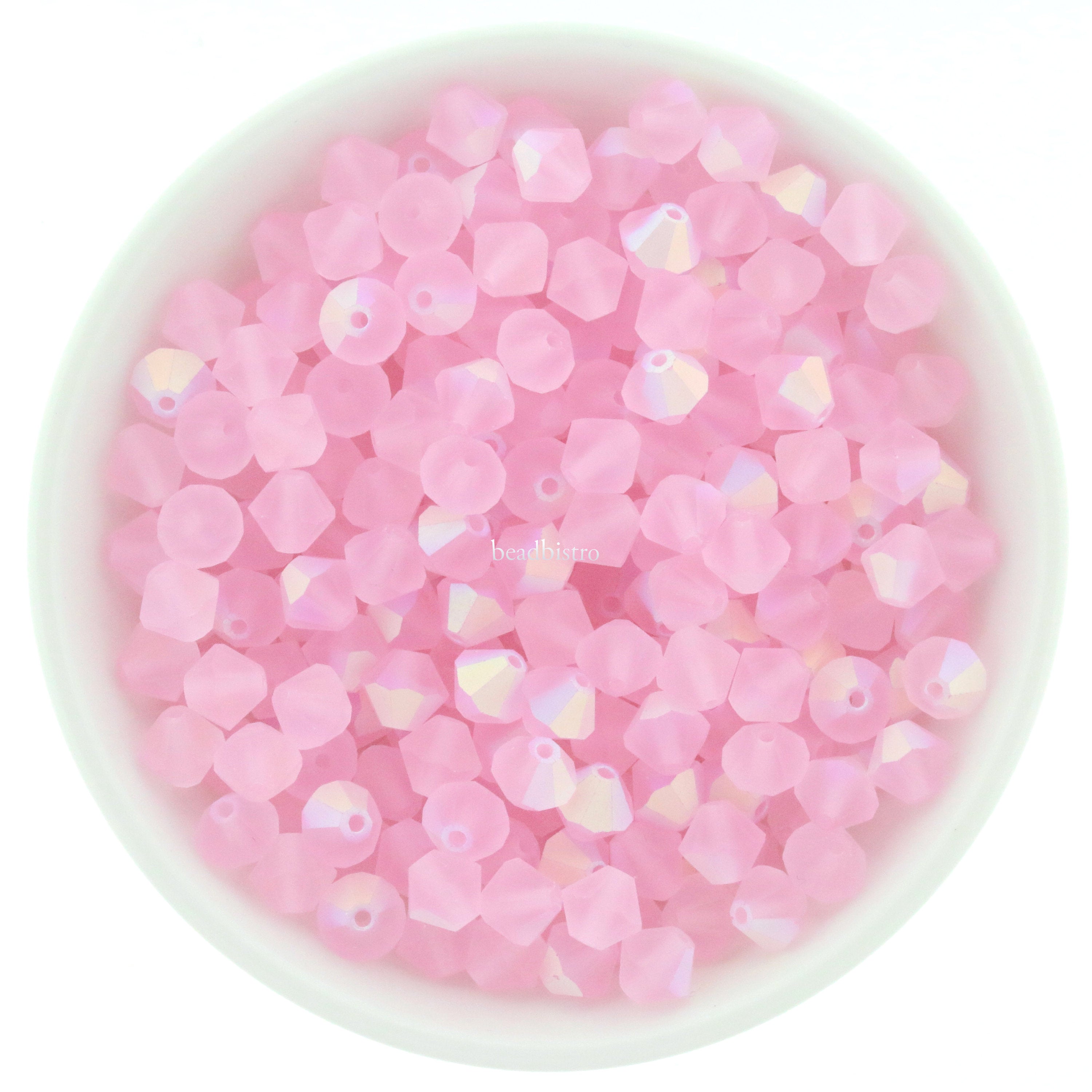 Preciosa Bicones Pink Saphire AB Matte 3mm, 4mm, 6mm Crystal Bicones