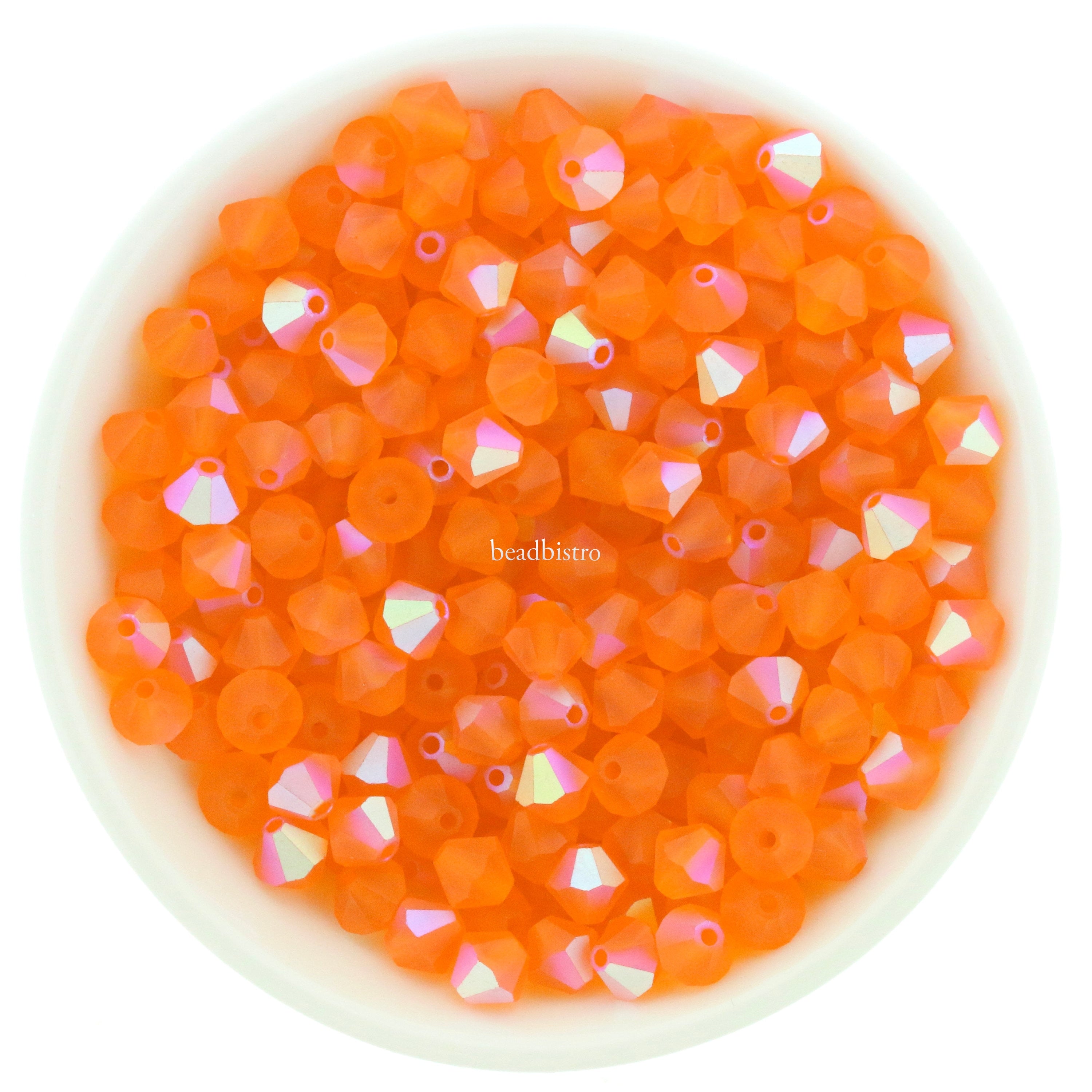 Preciosa Bicones Sun AB Matte 3mm, 4mm, 6mm Crystal Bicones