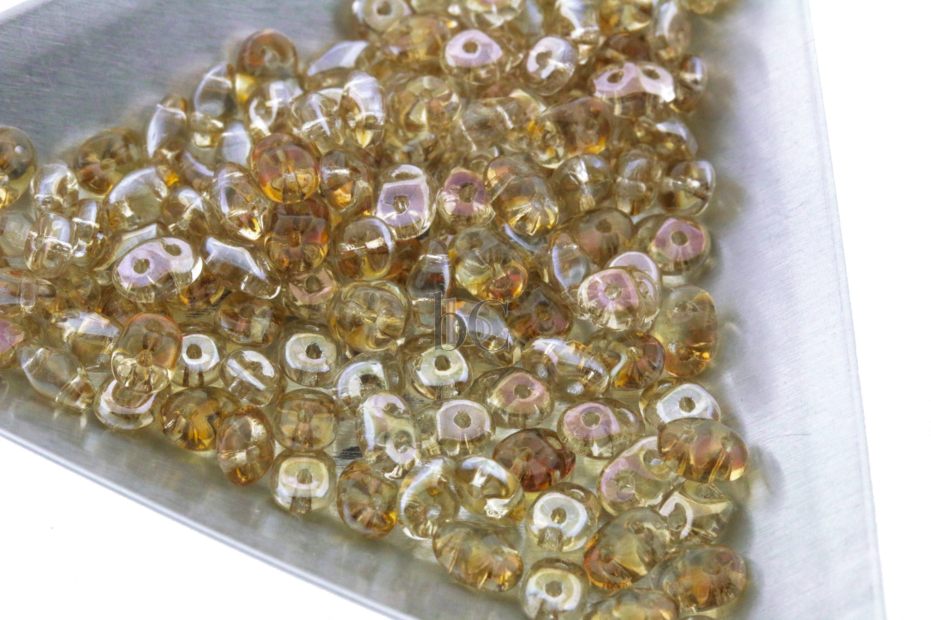 20g Czech SuperDuo 2-hole Beads - Crystal CLARIT * 2.5x5mm