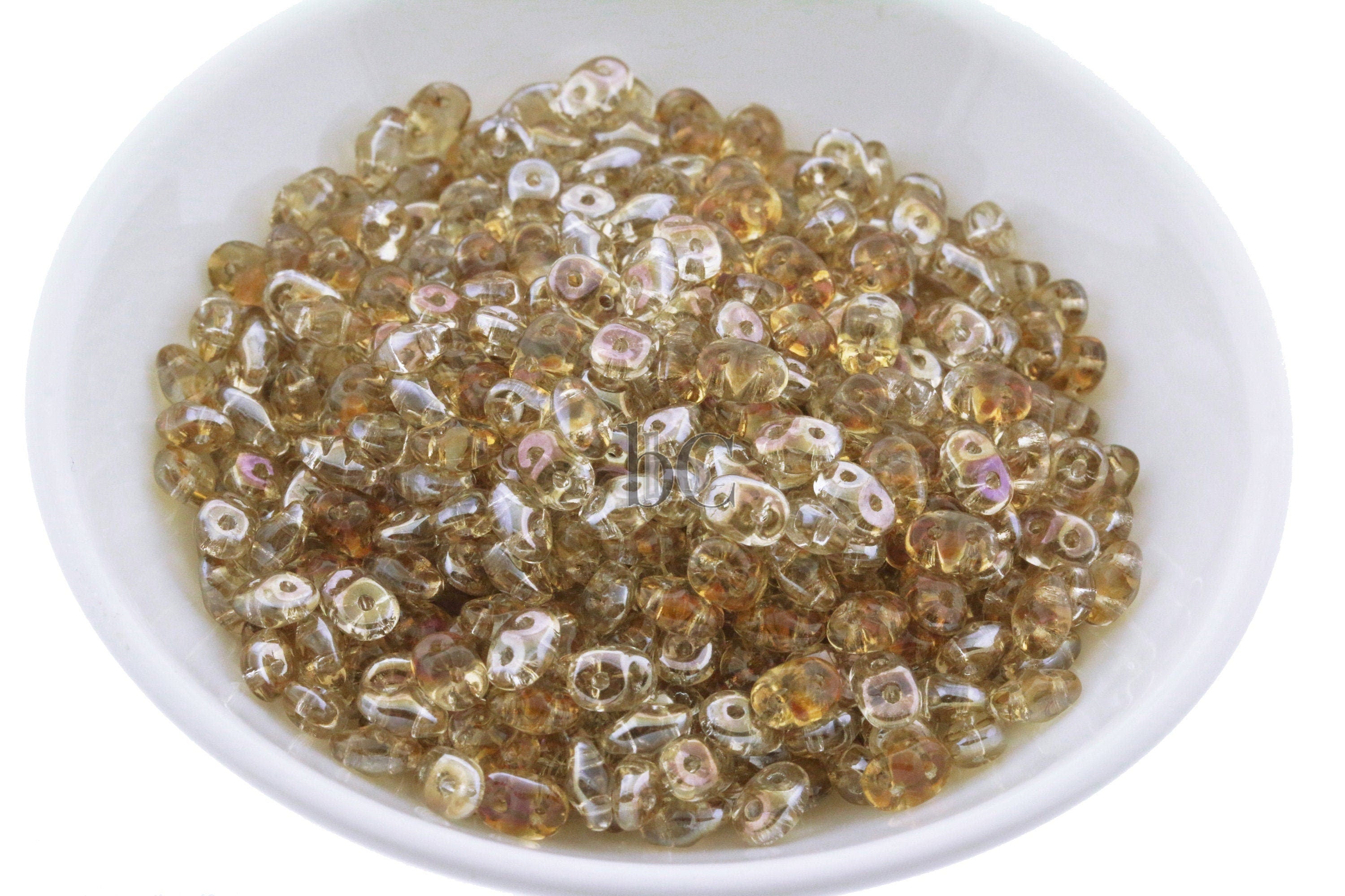 20g Czech SuperDuo 2-hole Beads - Crystal CLARIT * 2.5x5mm