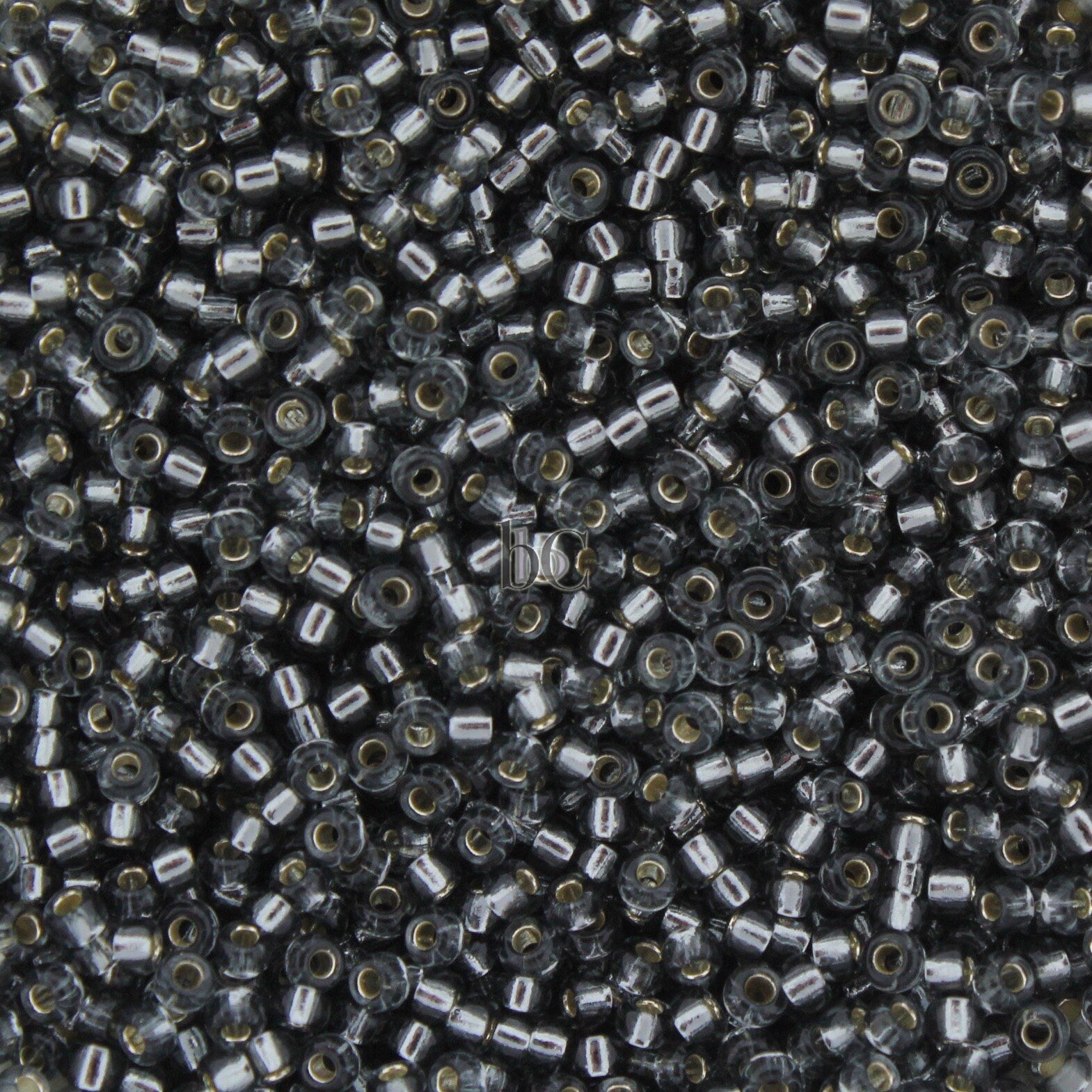 24g MIYUKI 11/0 Round Seed beads - SILVER Lined Transparent GREY - size 11 seed beads - #021