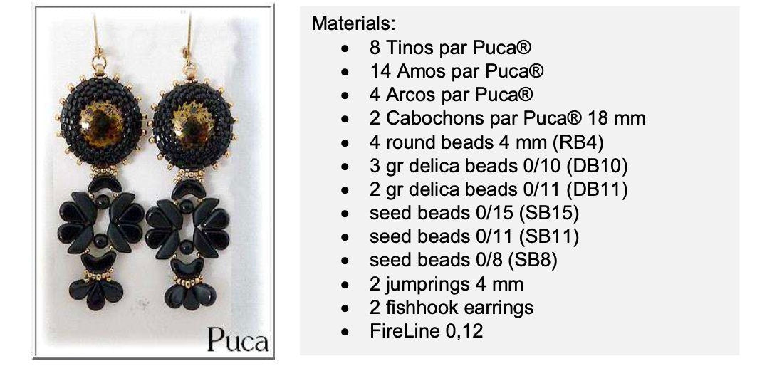 30pcs Czech AMOS® Par Puca® beads - 2 hole beads - Jet MATTE - 5x8mm - drop beads