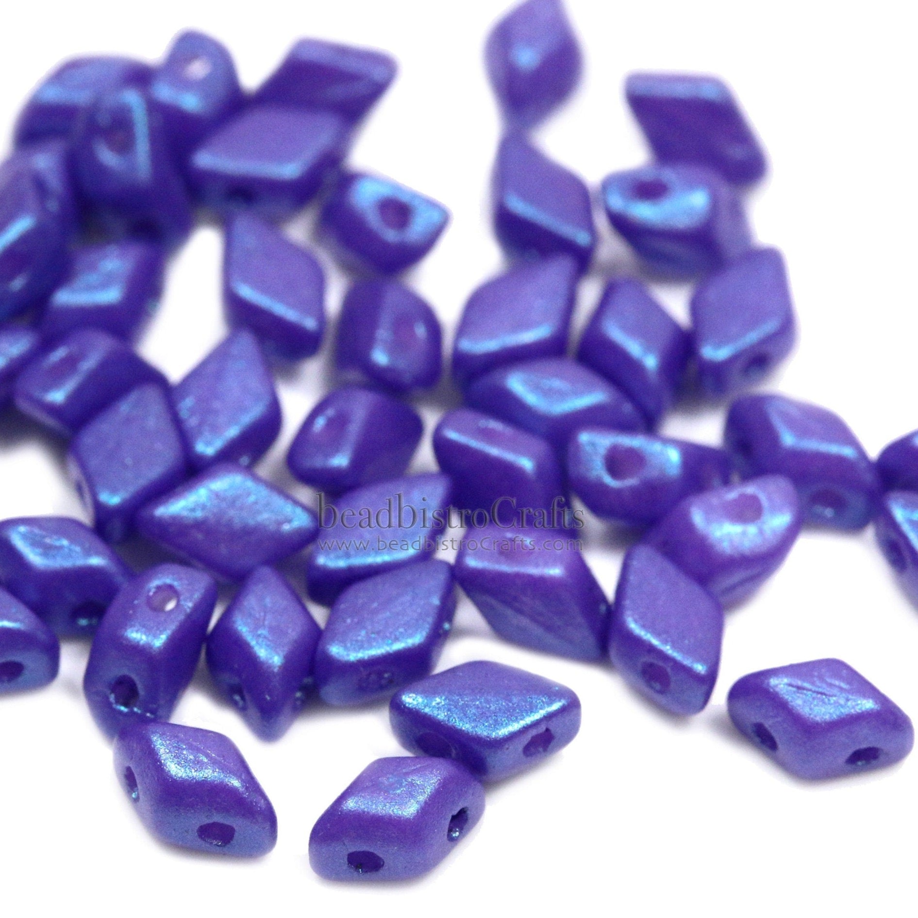 120pcs Czech MINI GemDuo beads - 2 hole beads - TROPICAL Blue GRAPE - 6x4mm