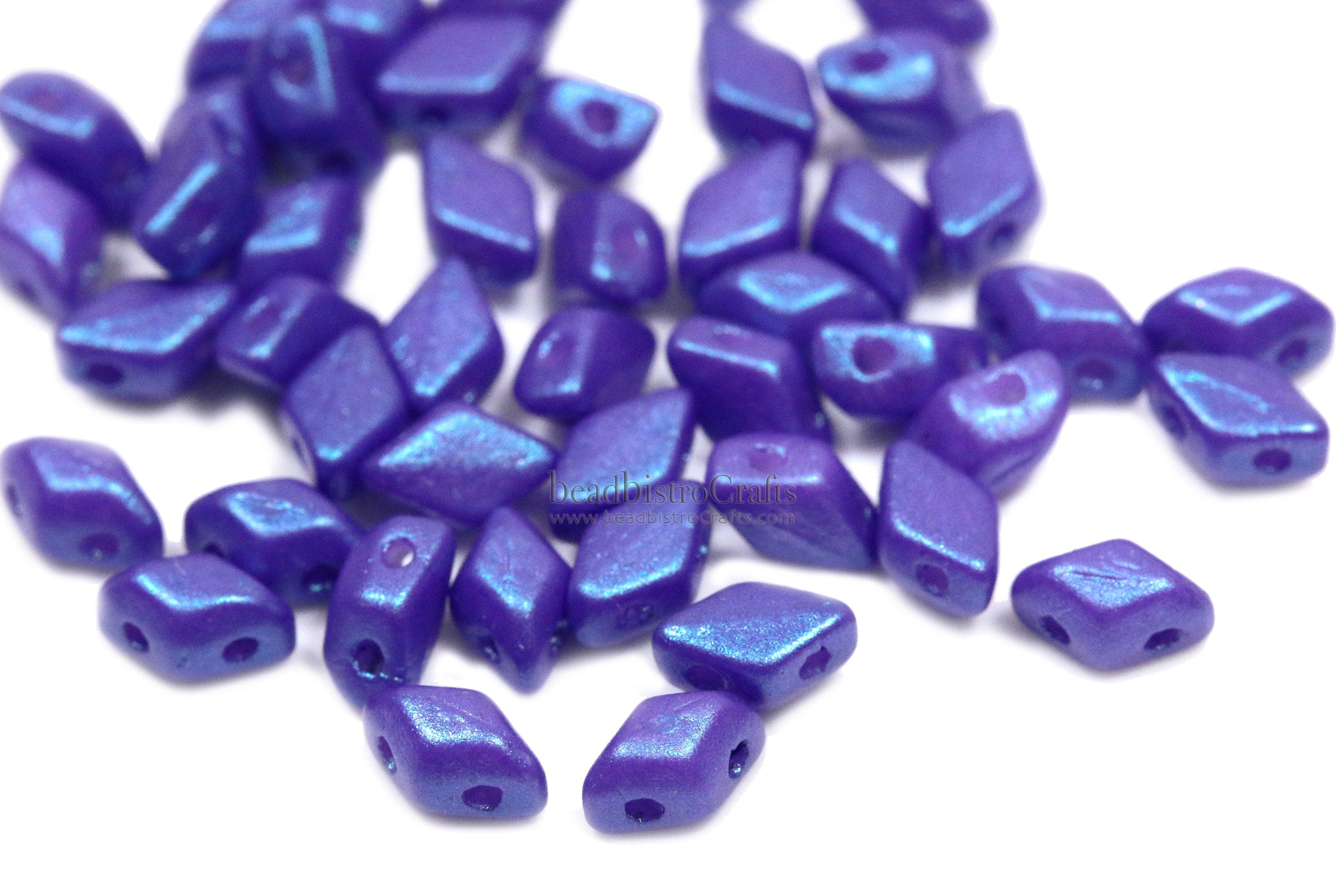 120pcs Czech MINI GemDuo beads - 2 hole beads - TROPICAL Blue GRAPE - 6x4mm