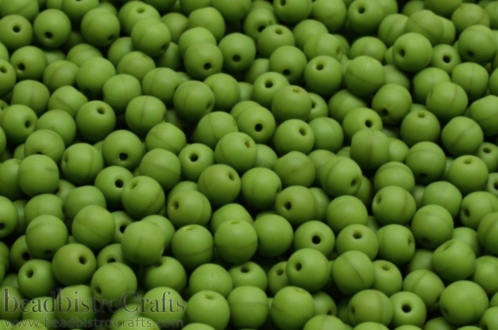 100pcs 4mm round Czech glass bead - MATTE Opaque Olive Green - Druk beads