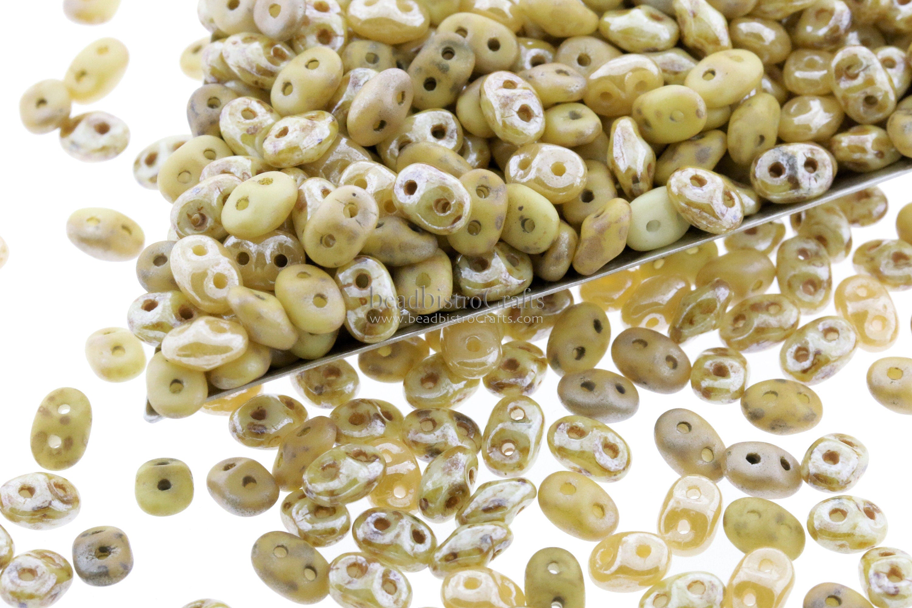 20g Czech SuperDuo 2 hole beads - WHEAT Berry LUSTER Mix * / Custom mix 2.5x5mm