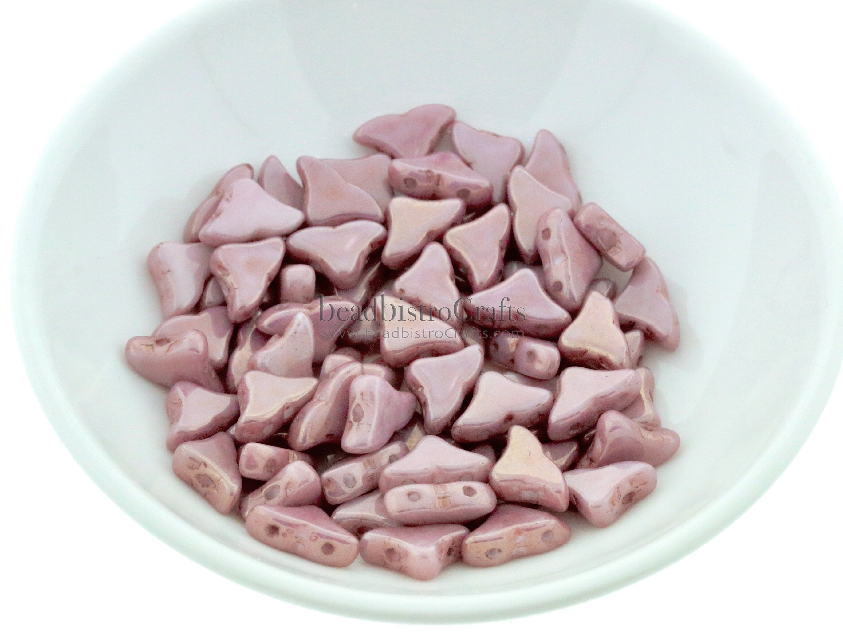 30pcs Czech HELIOS® Par Puca® beads - 2 hole beads - Opaque VIOLET/ GOLD Luster - 6x10mm