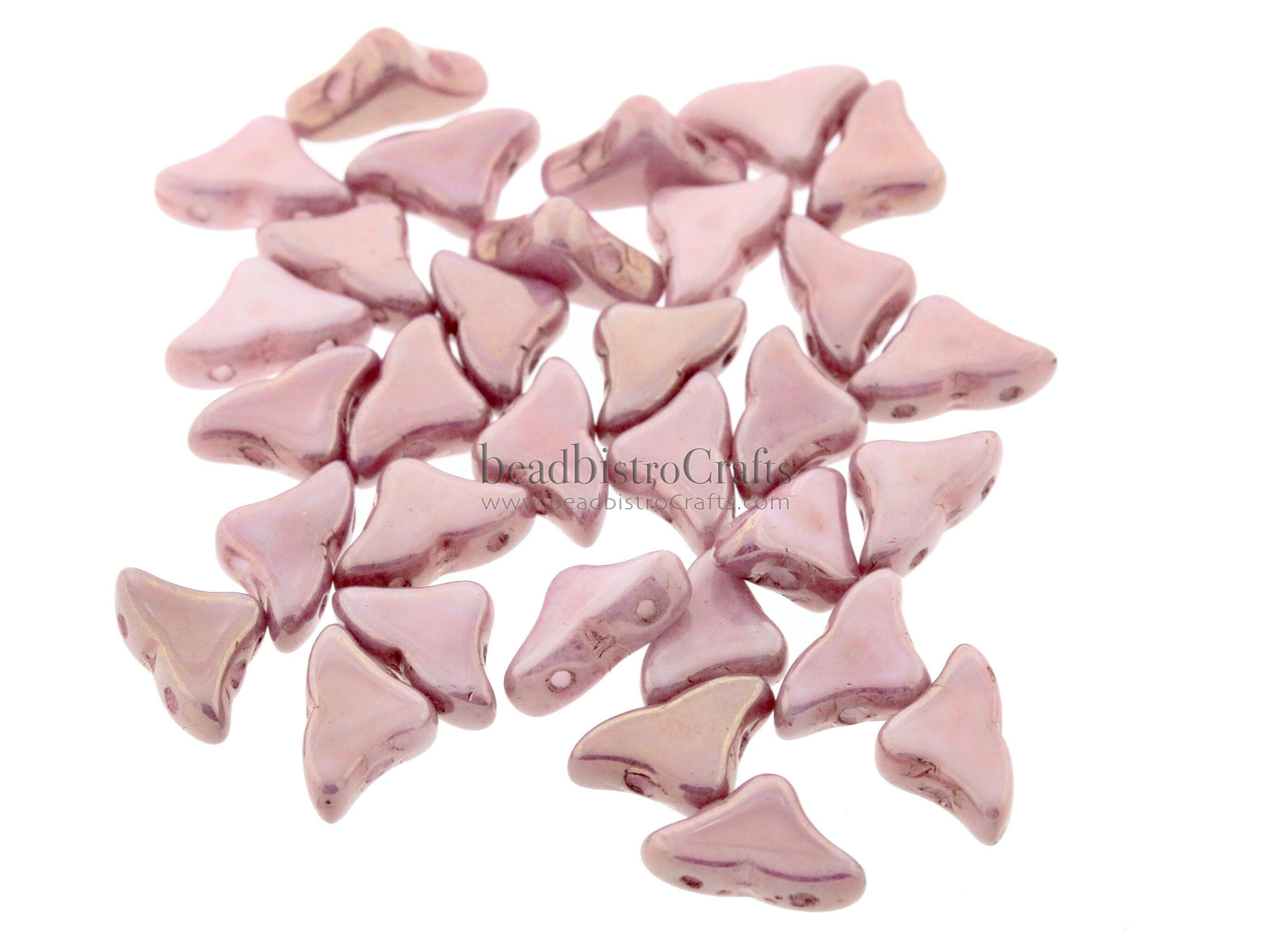 30pcs Czech HELIOS® Par Puca® beads - 2 hole beads - Opaque VIOLET/ GOLD Luster - 6x10mm