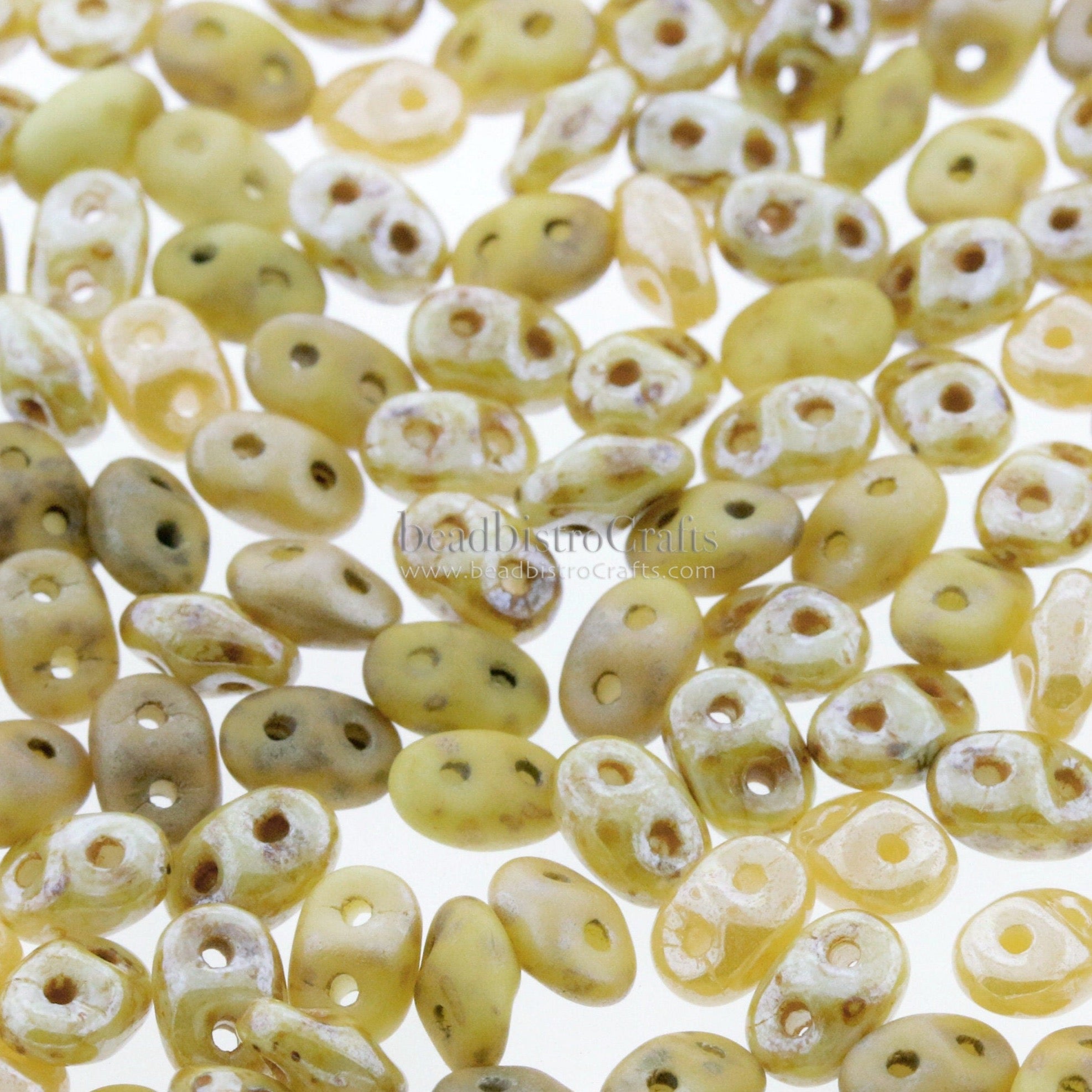 20g Czech SuperDuo 2 hole beads - WHEAT Berry LUSTER Mix * / Custom mix 2.5x5mm