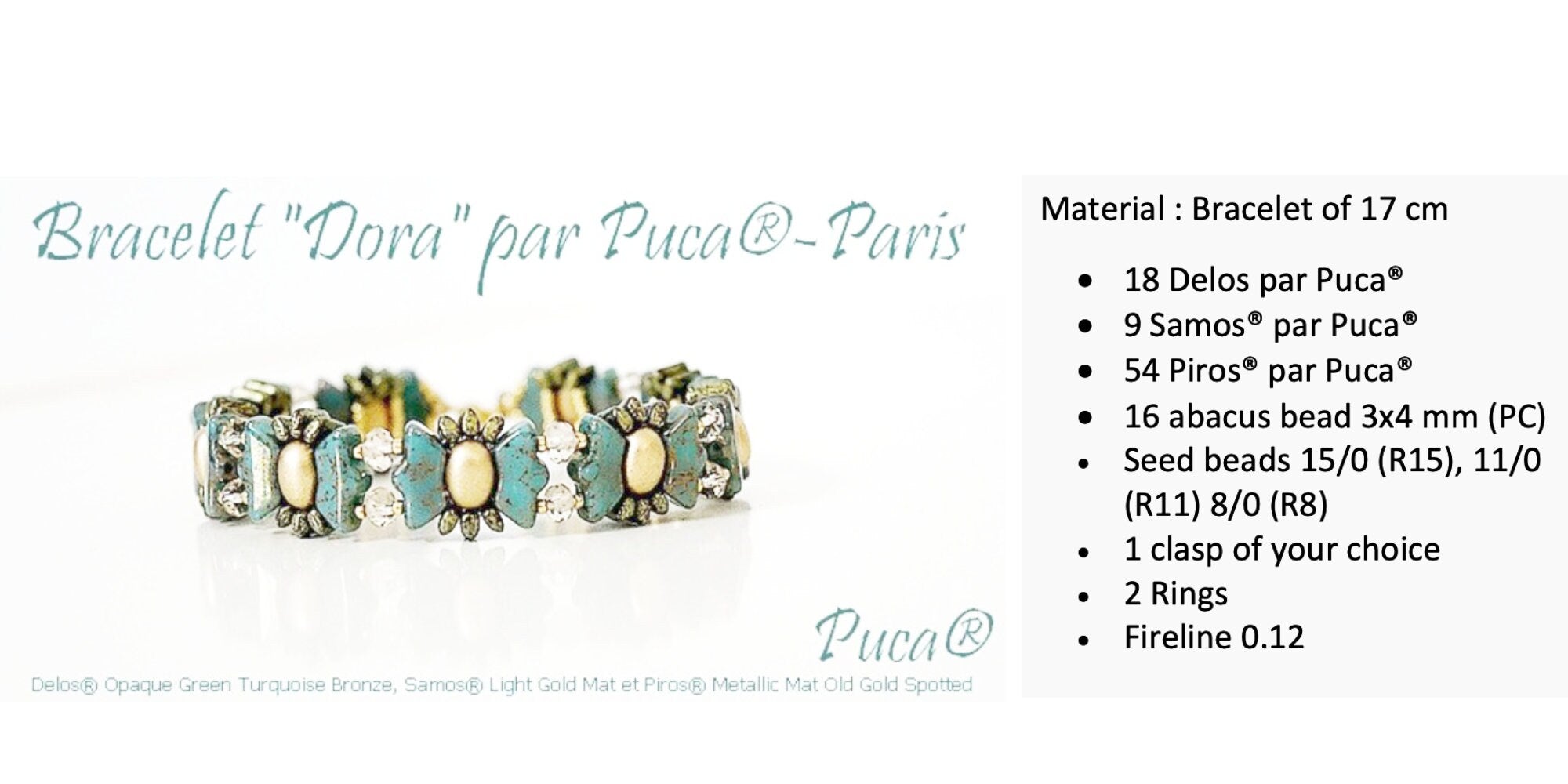 20pcs Czech DELOS® Par Puca® beads - 3 hole beads - Full DORADO - 6x11mm