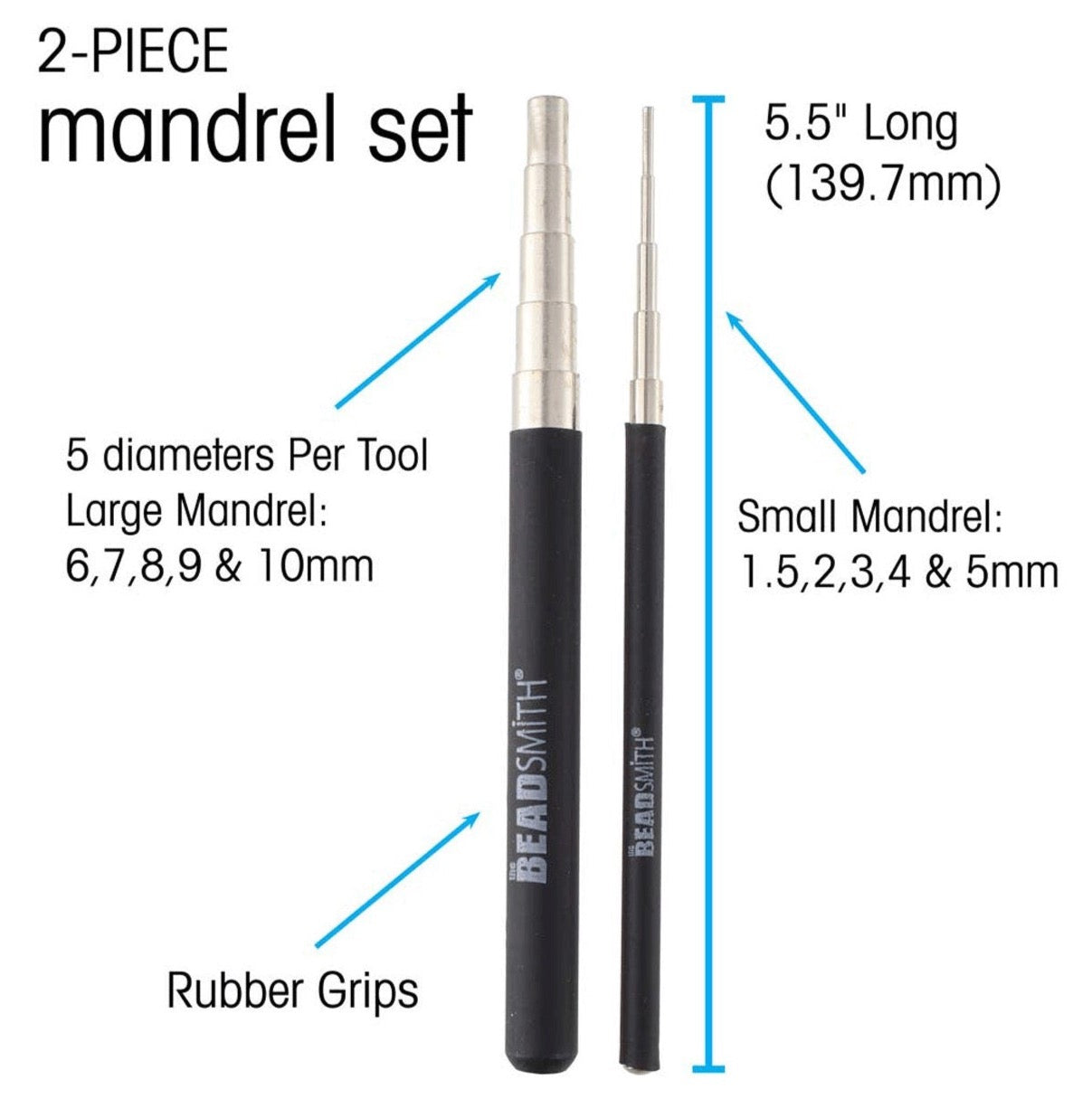 BeadSmith 5 Step Mandrel Craft Wire Tool Set - Make Loops, Circles, Coils