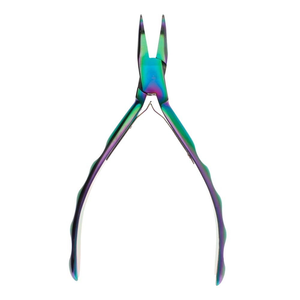 Chroma Series Bent Chain Nose Plier, Stainless-Steel Head, Rainbow Titanium Coating, Contoured Comfort Grip Handle and Double-Leaf Spring